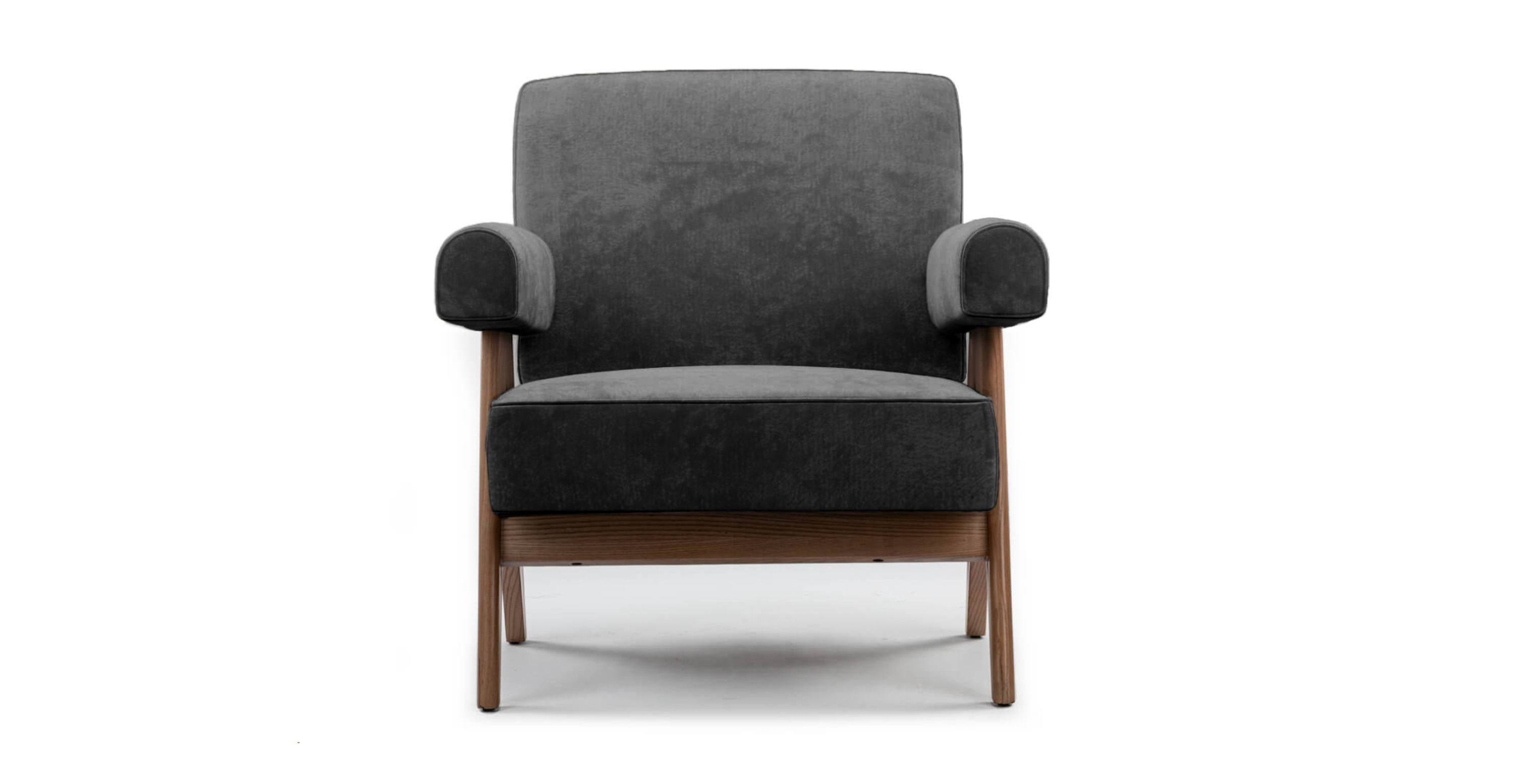 MCM Pierre Jeanneret Capitol Complex Armchair - Chenille Dark Gray Chenille