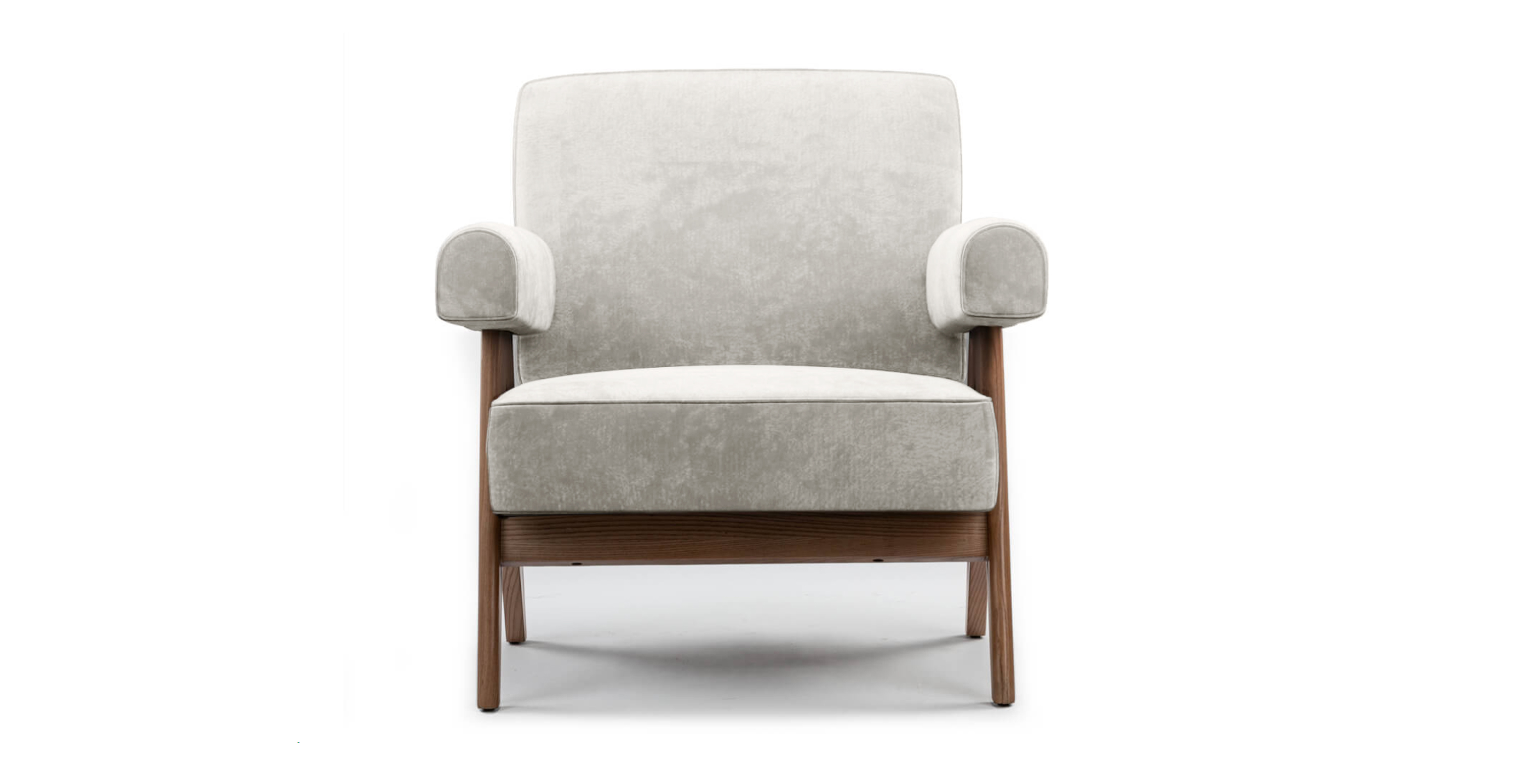 Pierre Jeanneret Capitol Complex Armchair -  Chenille Beige Chenille