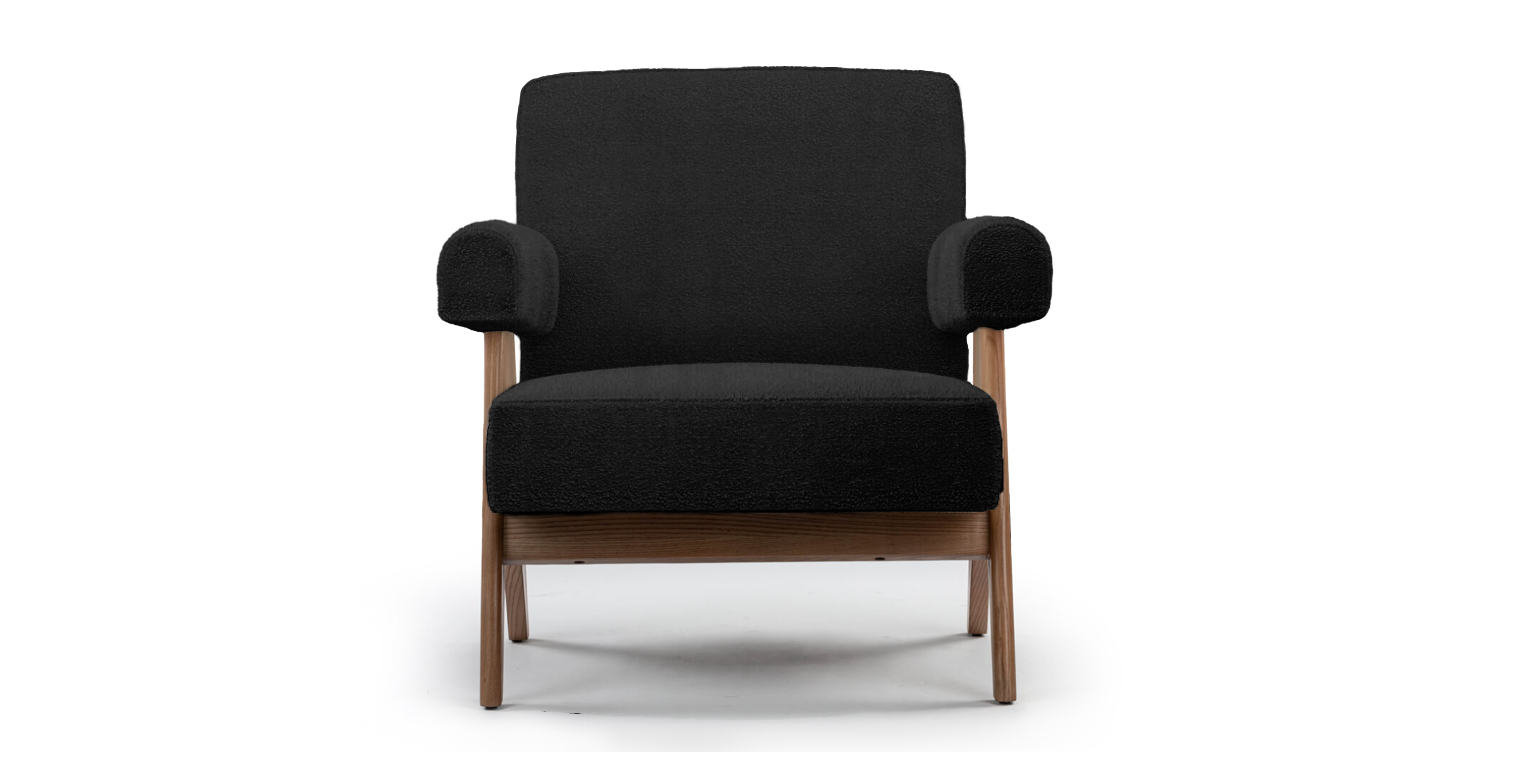 Pierre Jeanneret Capitol Complex Armchair -  Boucle Black Boucle