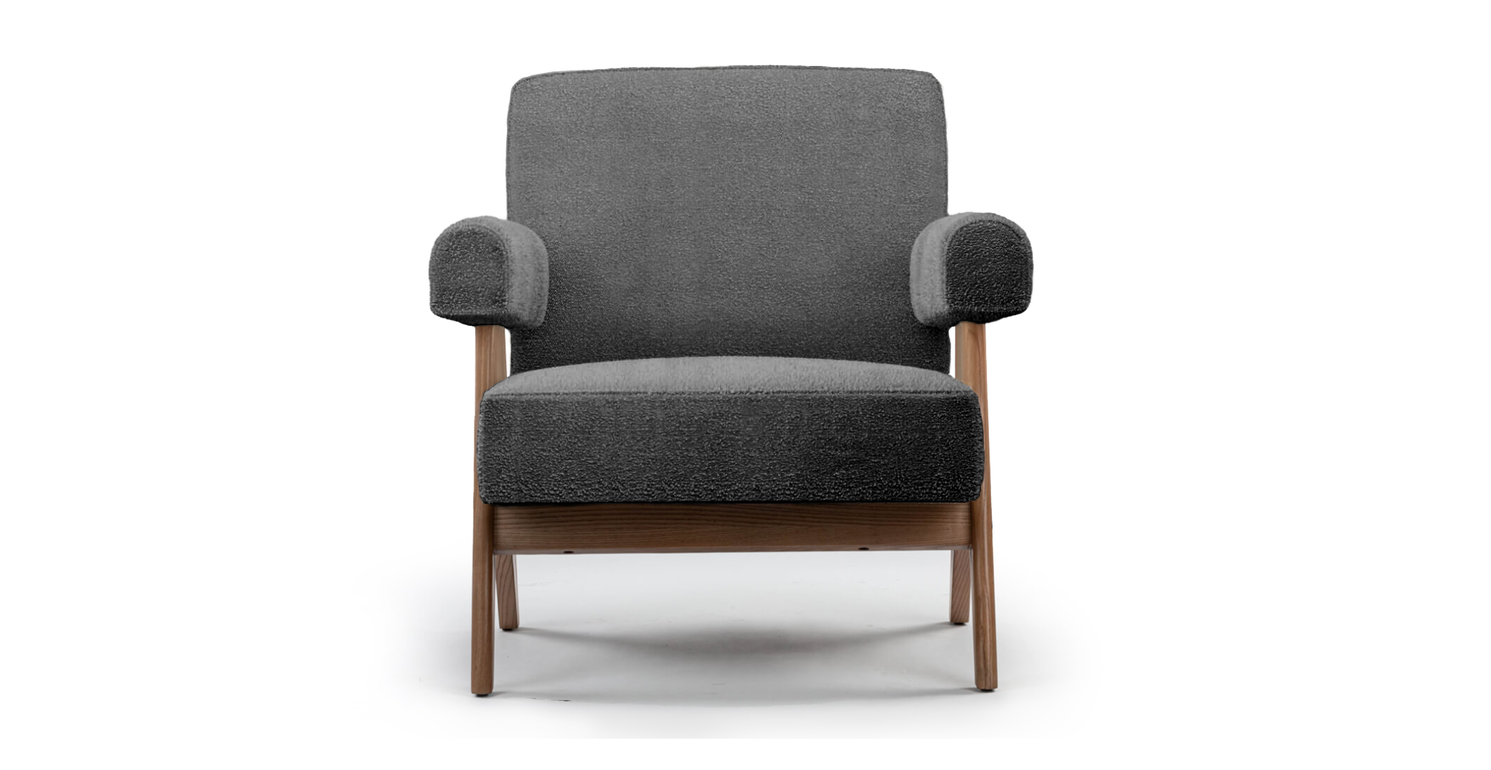 Pierre Jeanneret Capitol Complex Armchair - Boucle Gray Boucle
