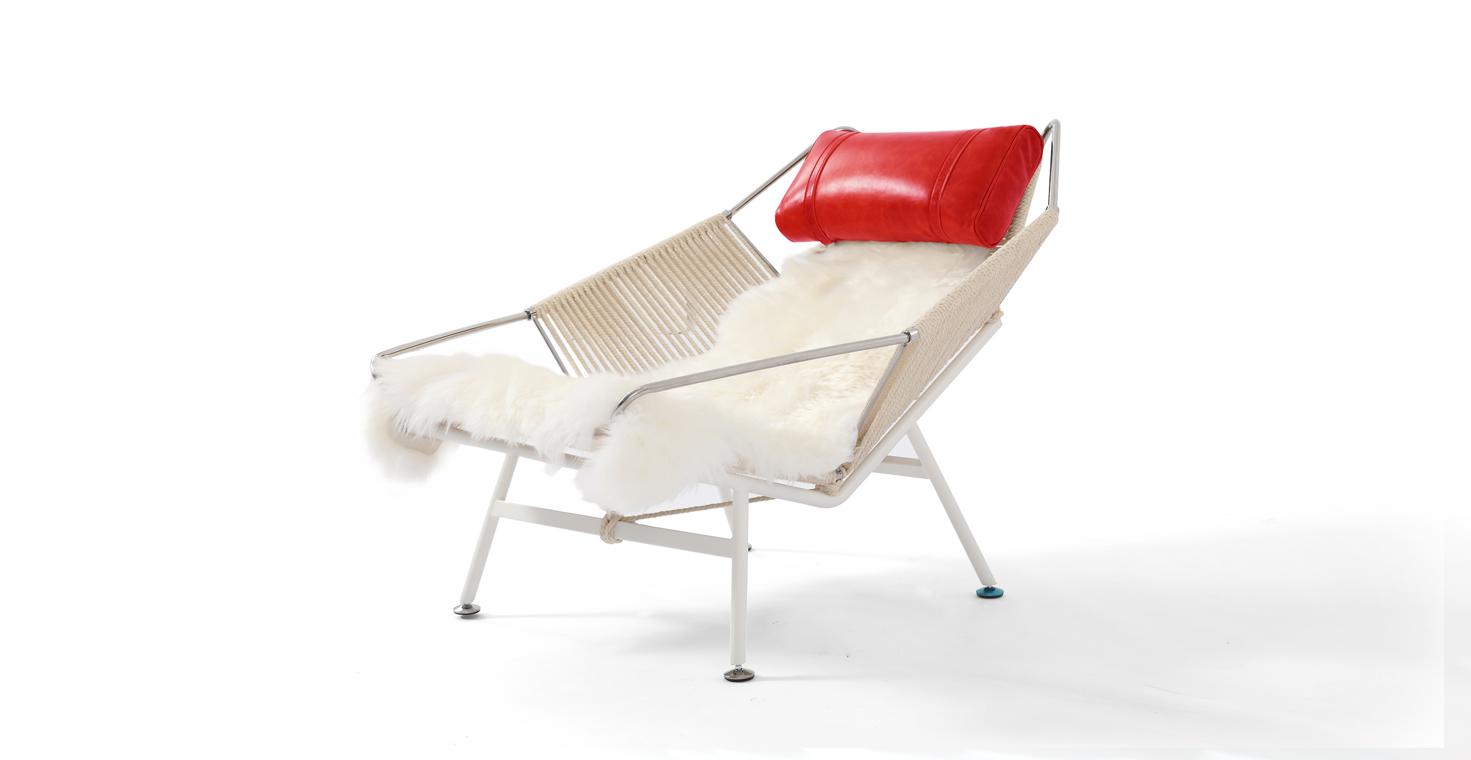 Hans J Wegner Flag Halyard Chair - Leather Red