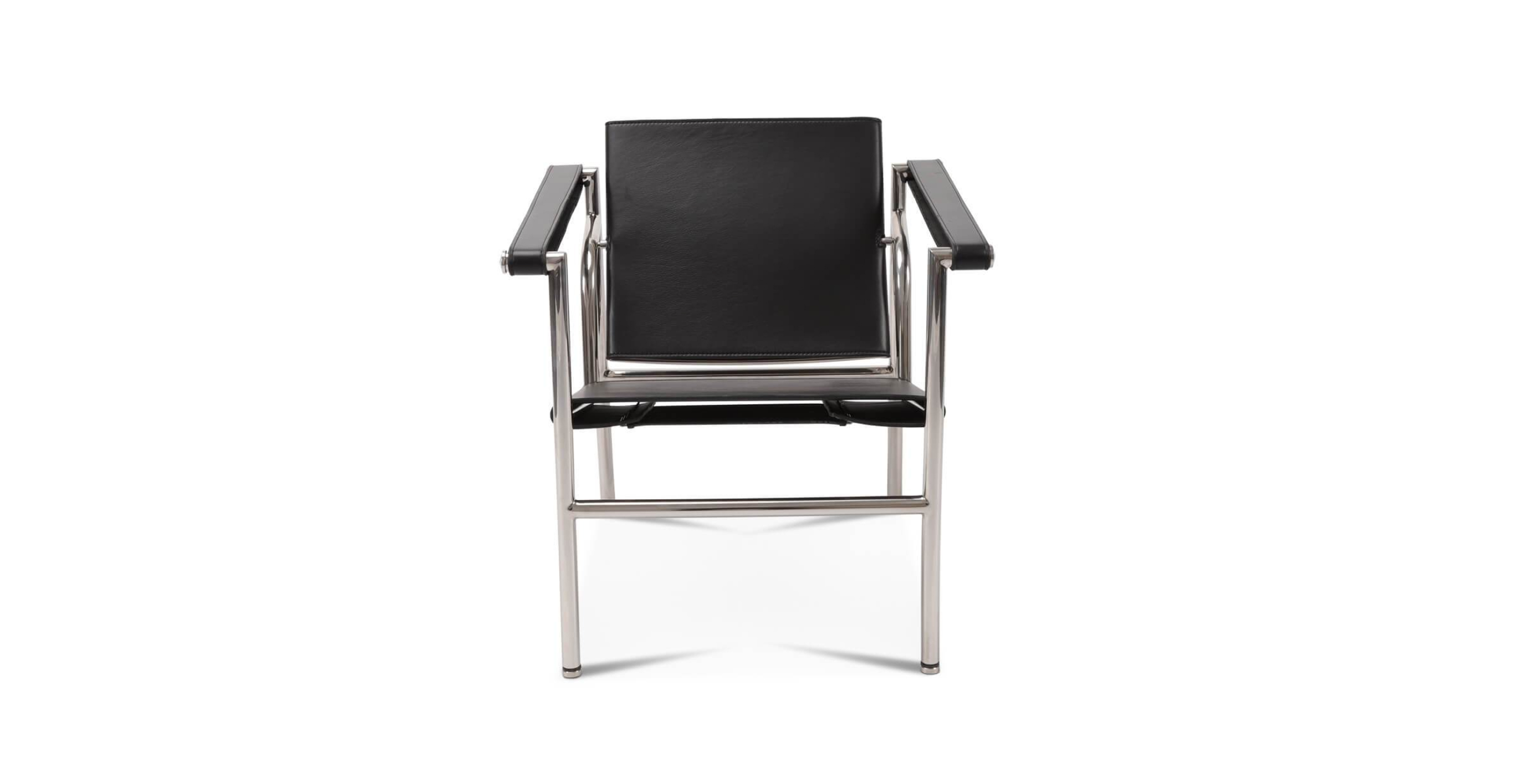 Le Corbusier 1 Style Chair - Leather Black