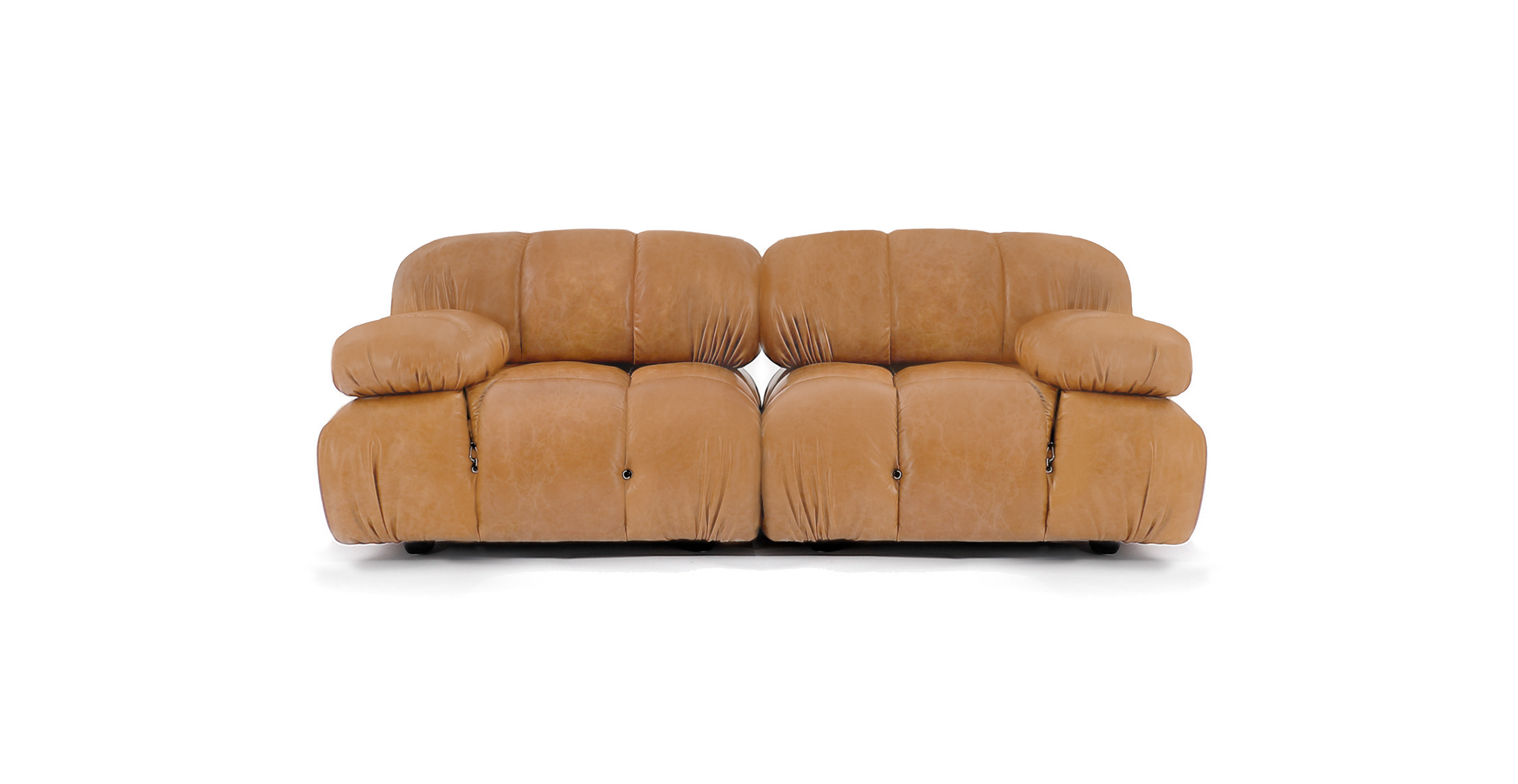 Mario Bellini 2-Seater Sofa | Configuration A -  Leather Antique Light Brown