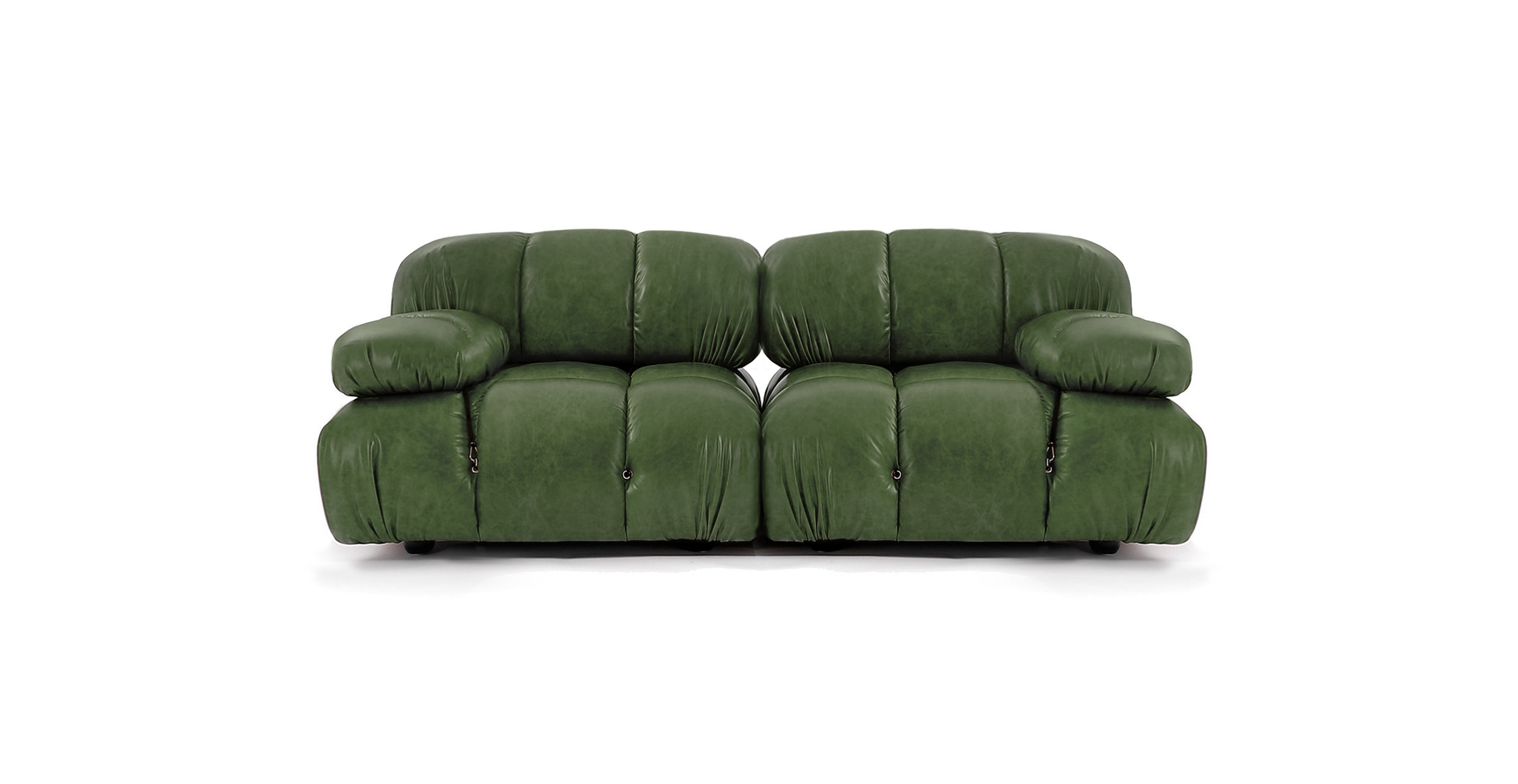 Mario Bellini 2-Seater Sofa | Configuration A -  Leather Antique Green