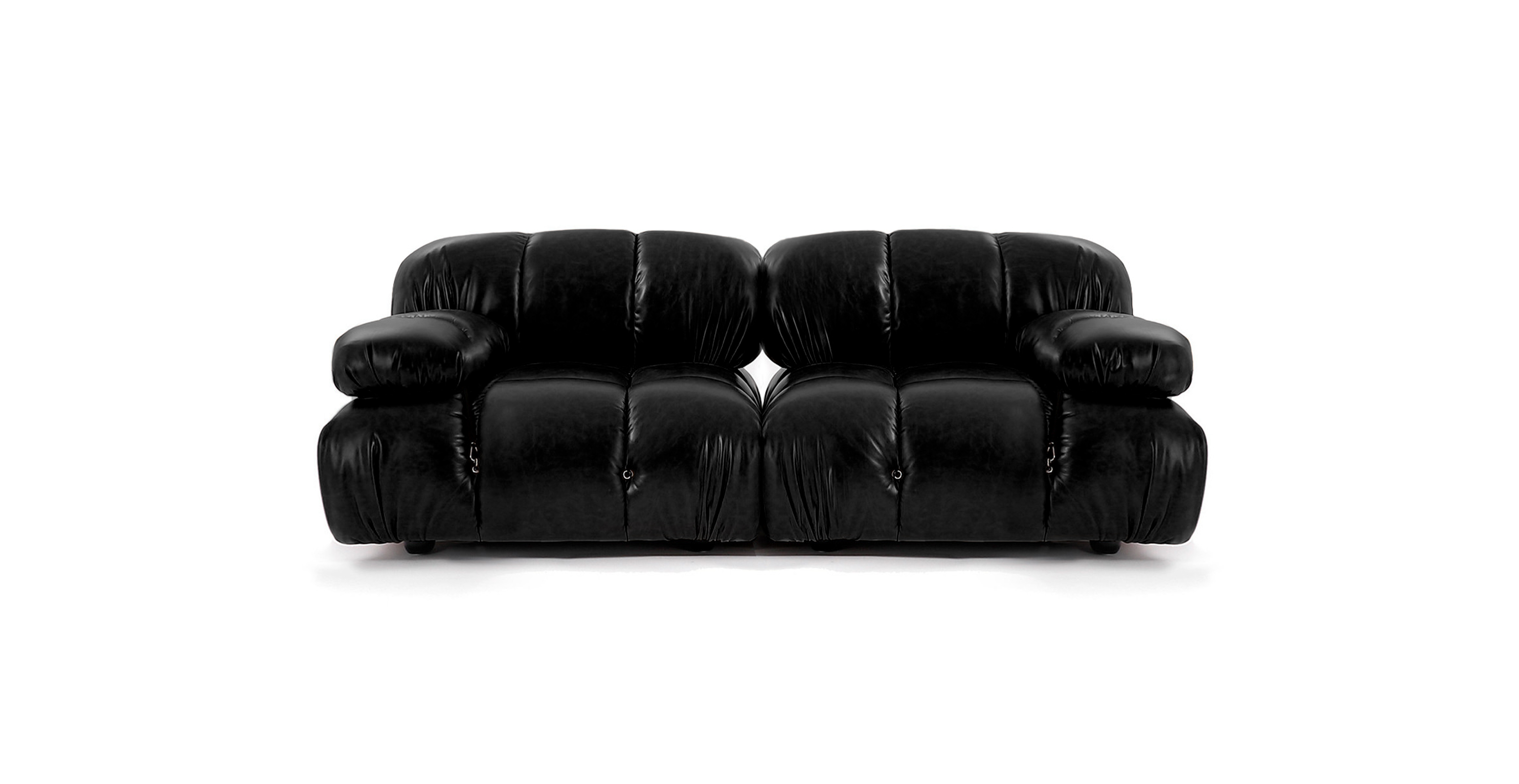 Mario Bellini Modular Sofa | Configuration A -  Leather Black Leather