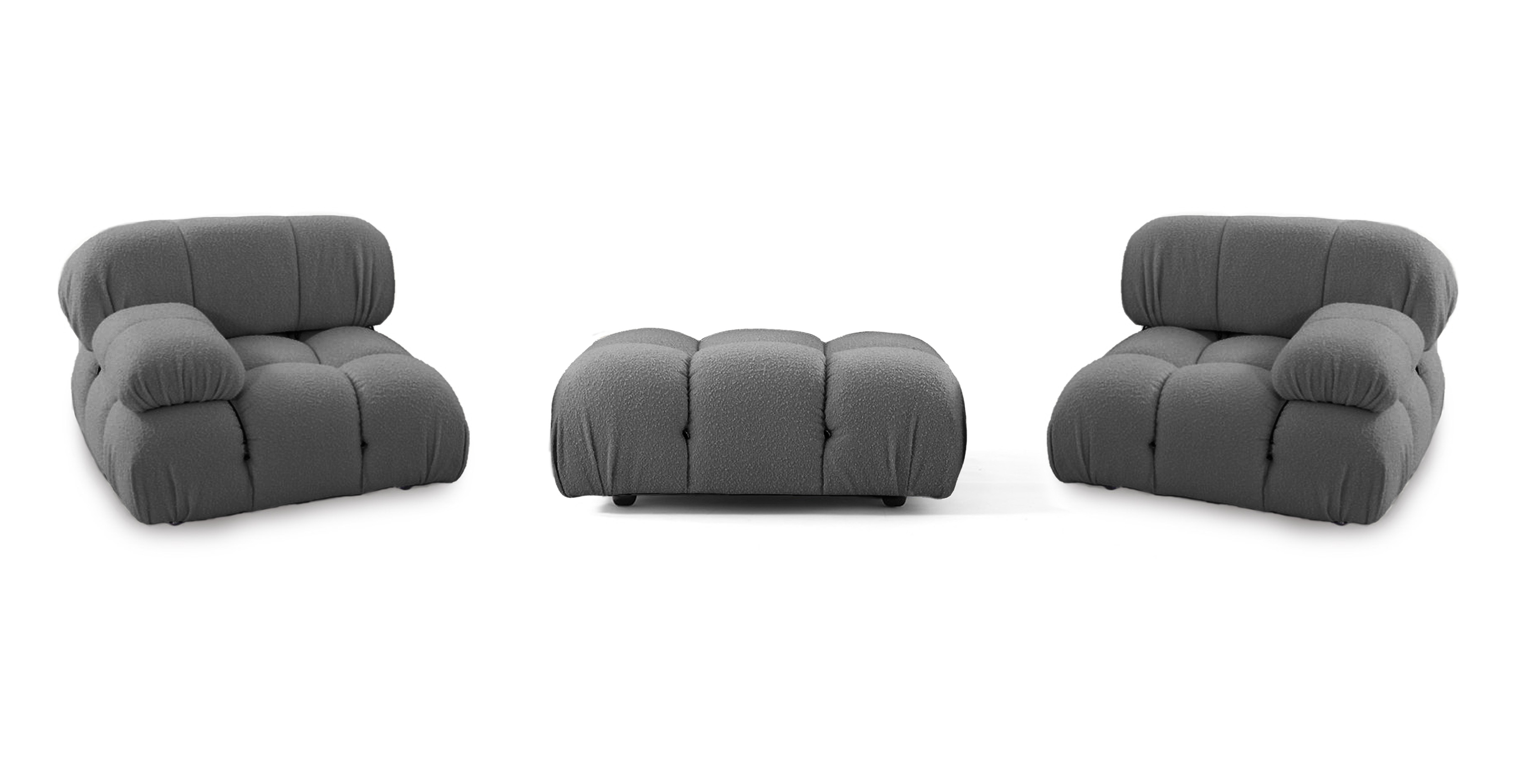Mario Bellini Modular Sectional Sofa | Configuration C - Boucle Gray Boucle