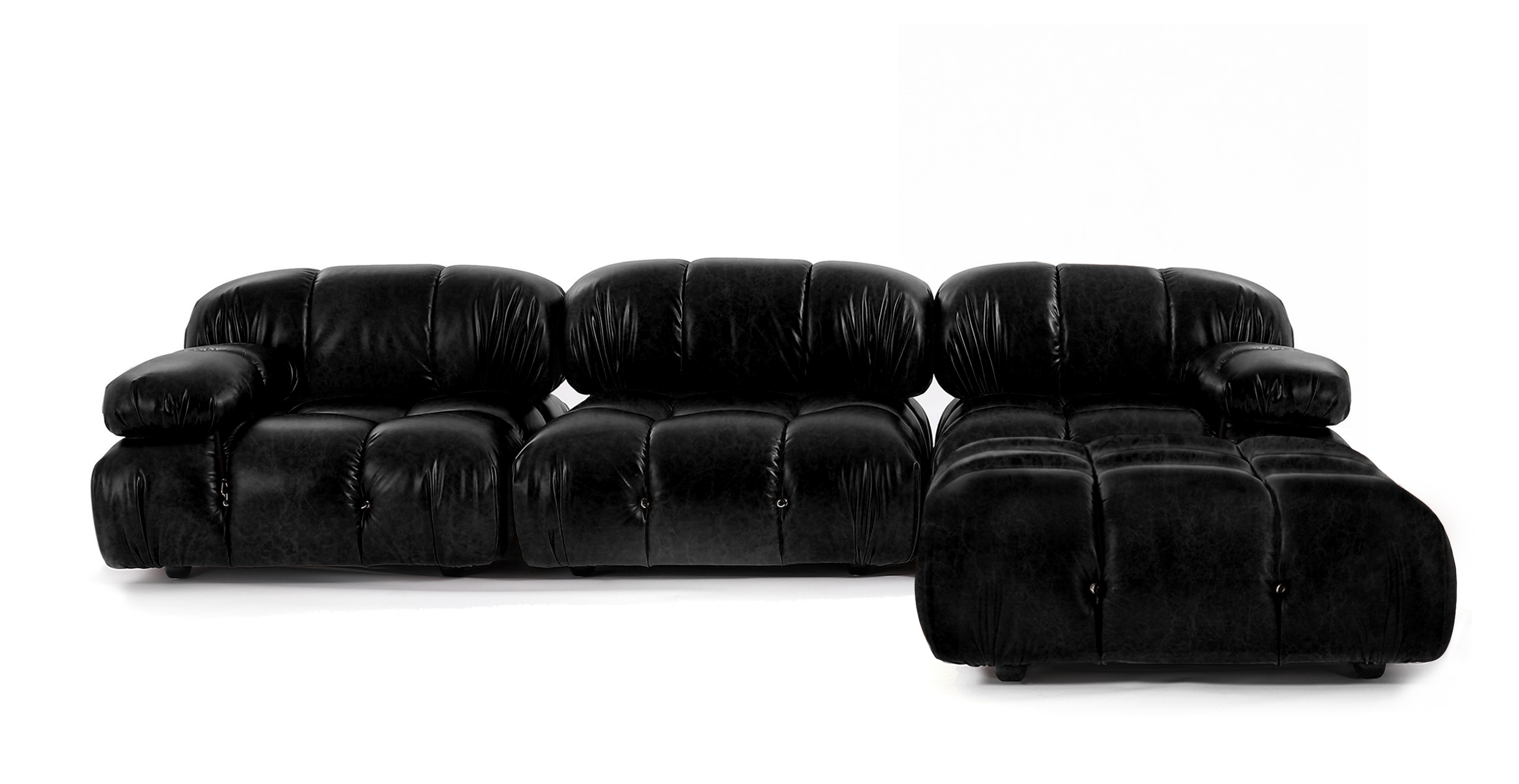 Mario Bellini Sectional Sofa | Configuration B -  Leather Black Leather