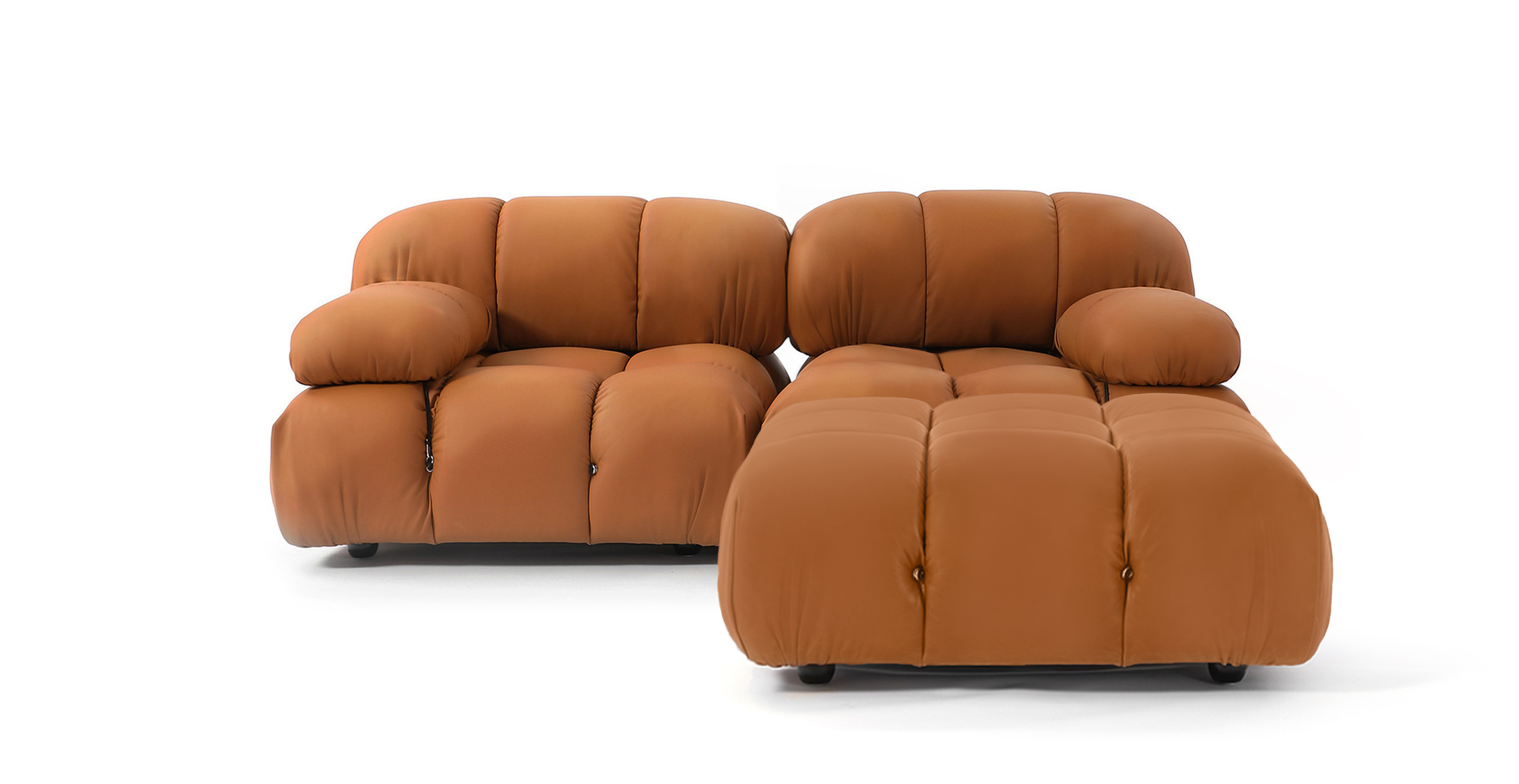 Mario Bellini Modular Sectional Sofa | Configuration C -  Leather Tan Italian Leather