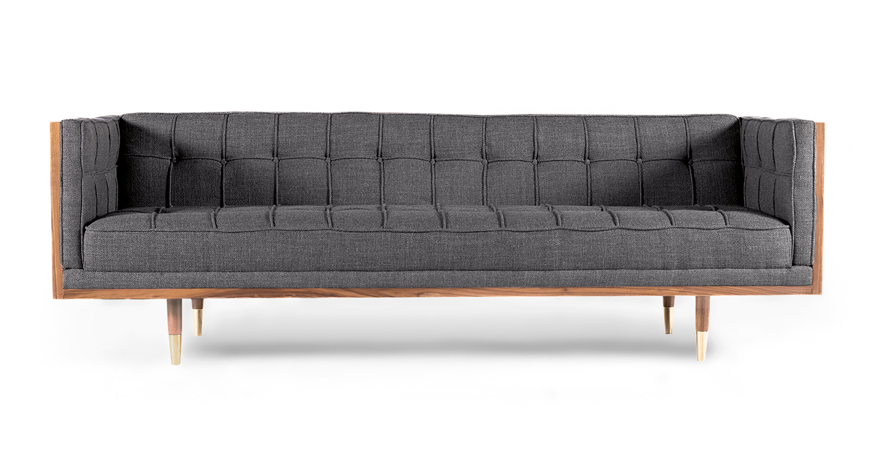 Woodrow Box Sofa 87 Inches -  Fleck Varsity Charcoal