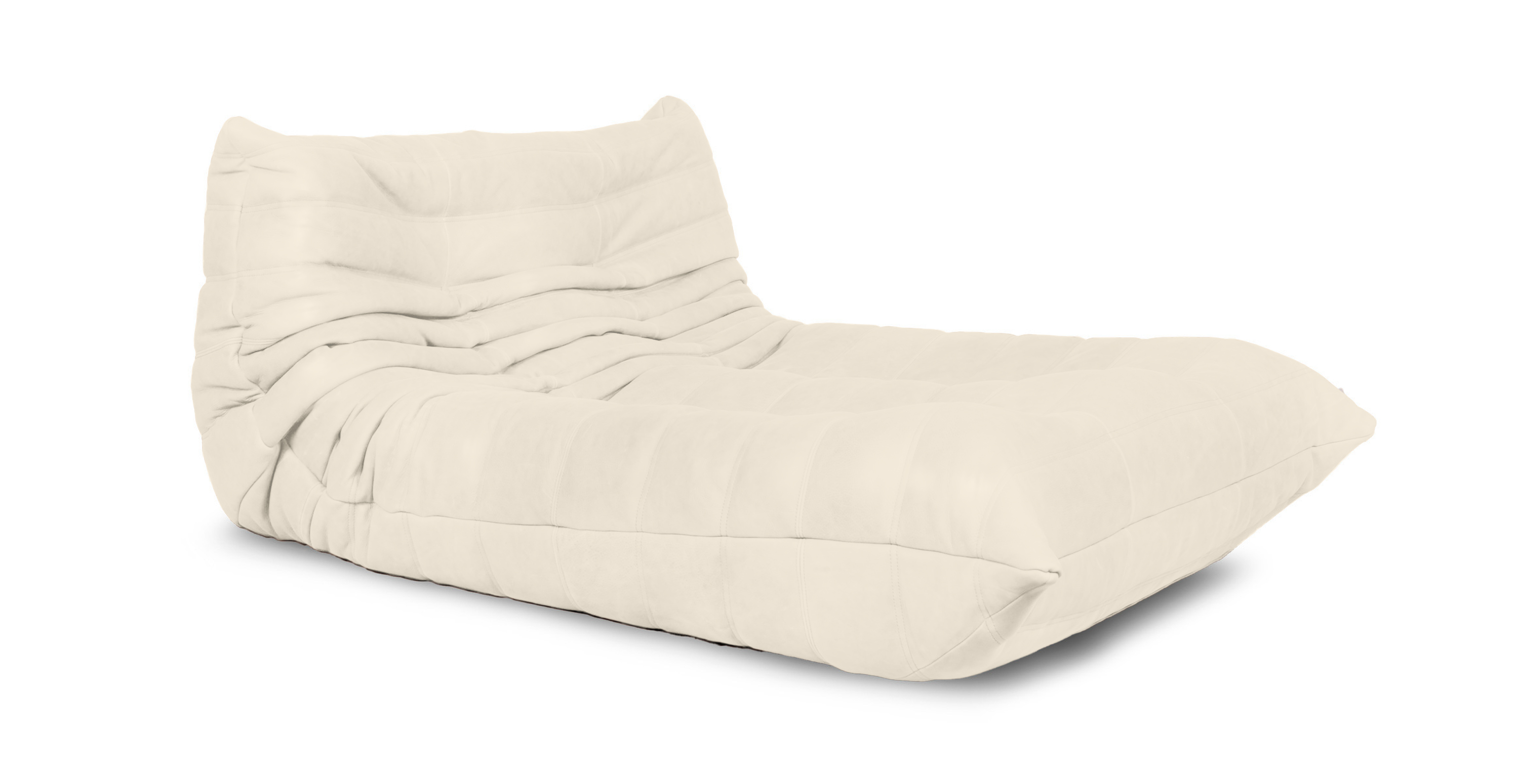 Michel Ducaroy Chaise Lounge 2 Seater Leather - Leather Cream