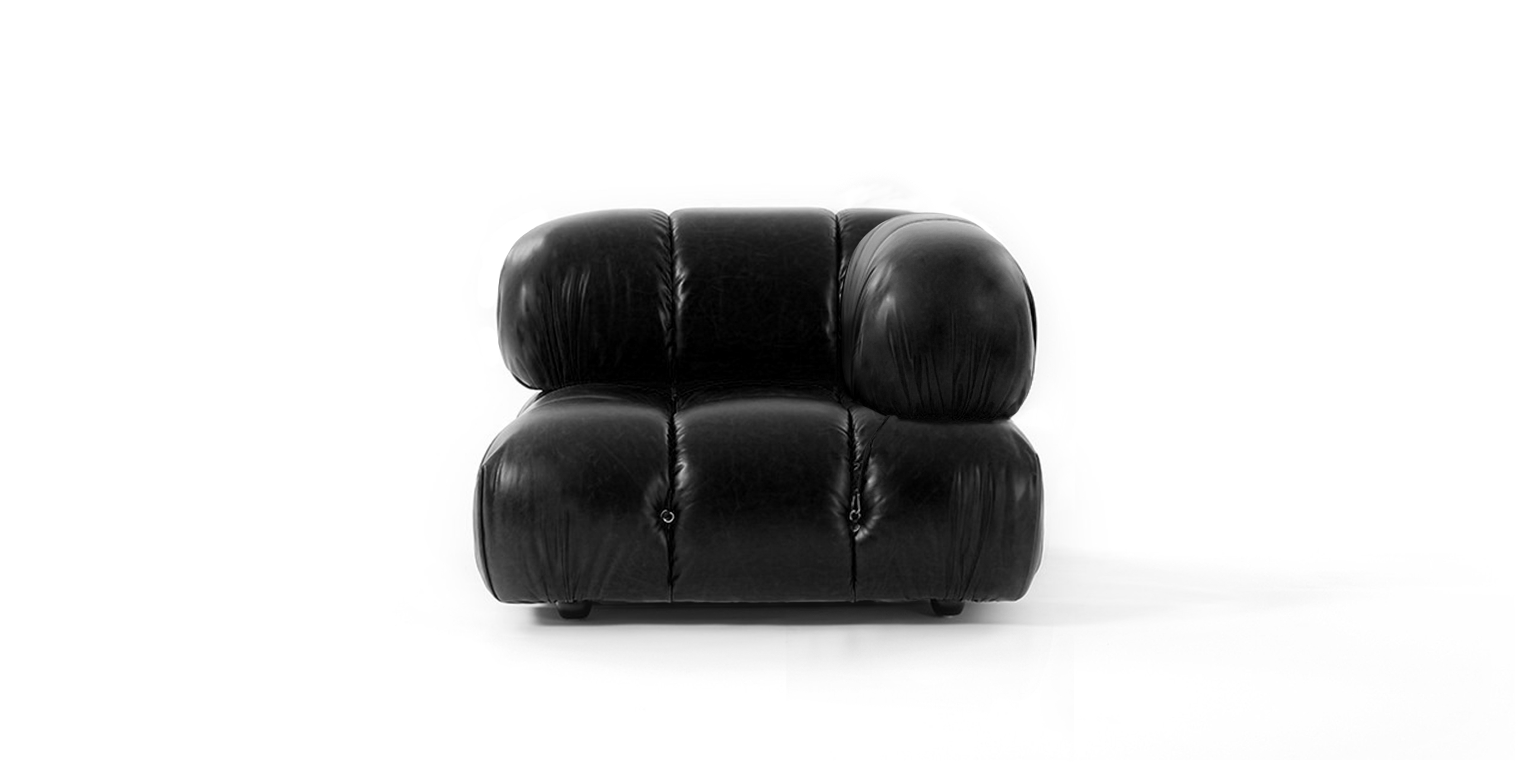 Mario Bellini Sofa | Corner Module -  Leather Black Leather