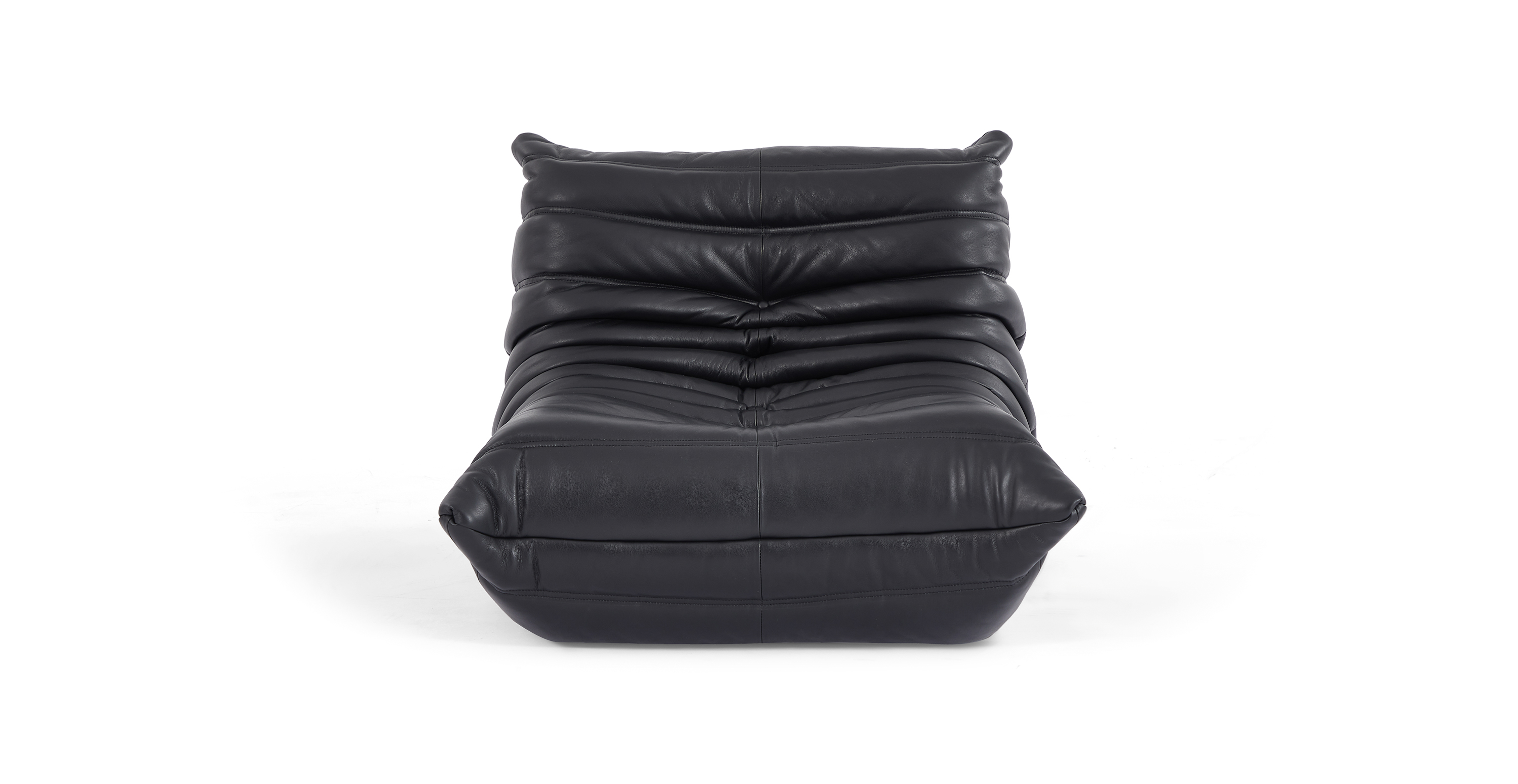 Michel Ducaroy Fireside Leather Lounge Chair - Leather Black