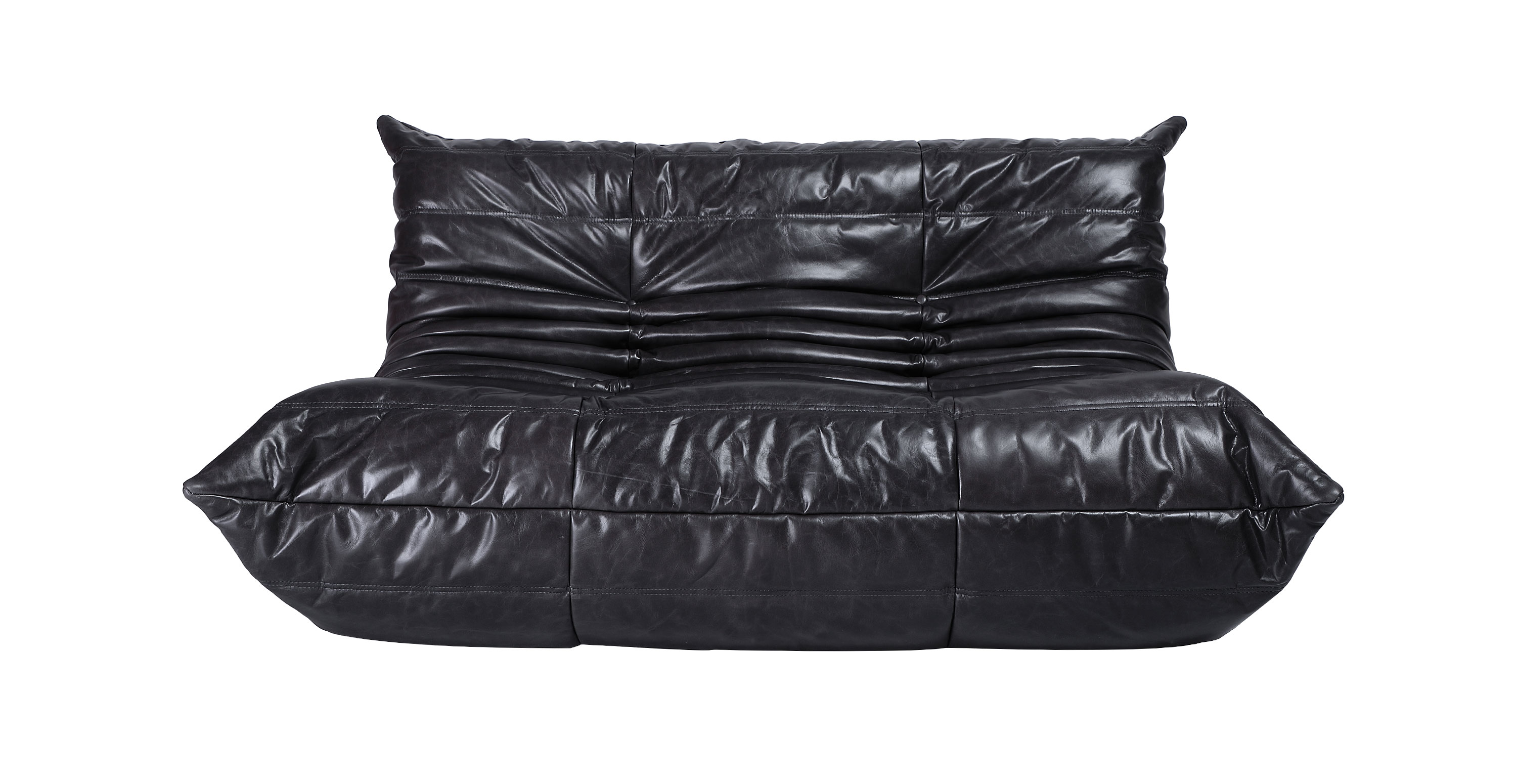 Michel Ducaroy Portside 2 Seater Leather Loveseat - Black Leather