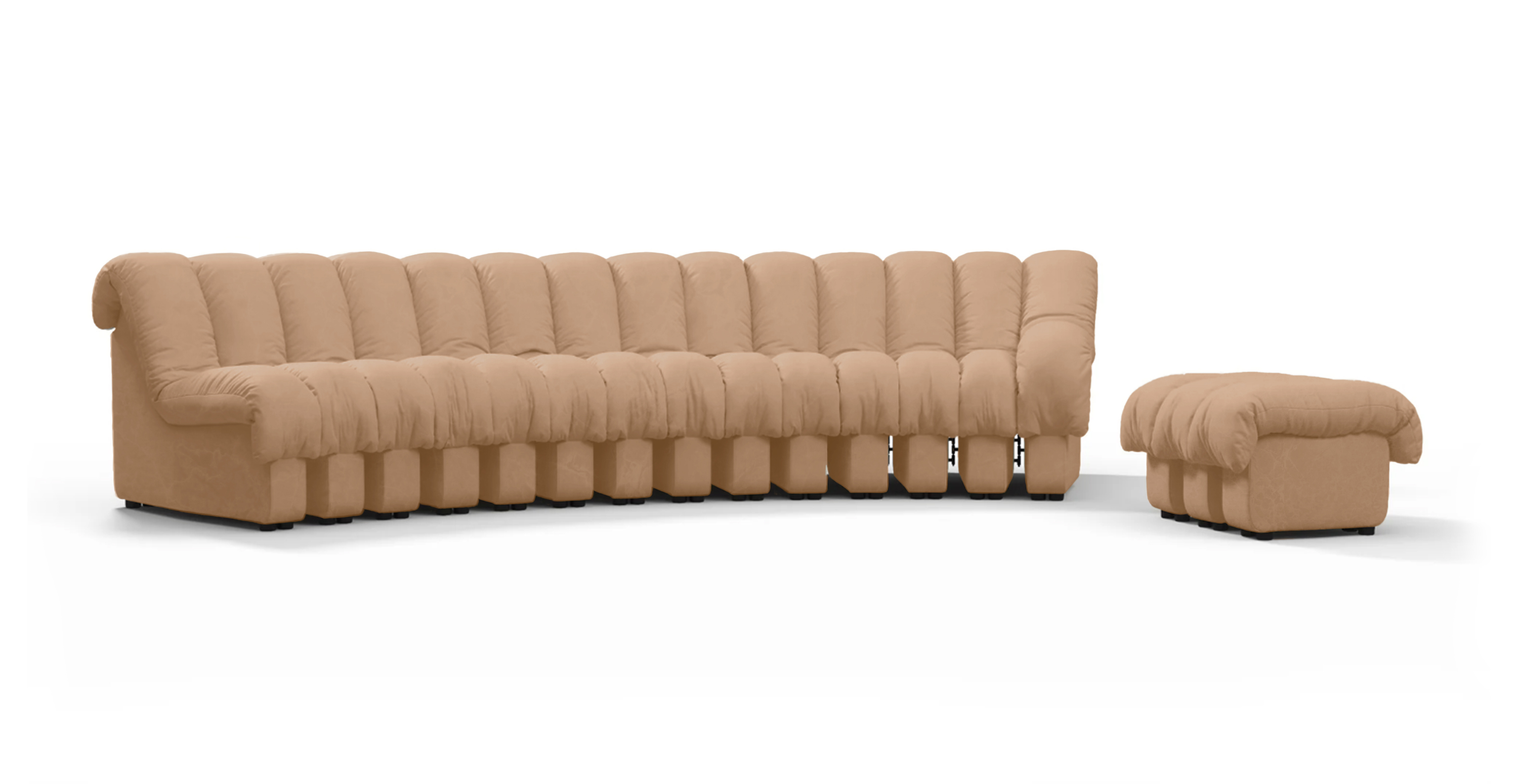DS 600 Curved Modular Sofa - Configuration A - Leather Antique Wheatgrass