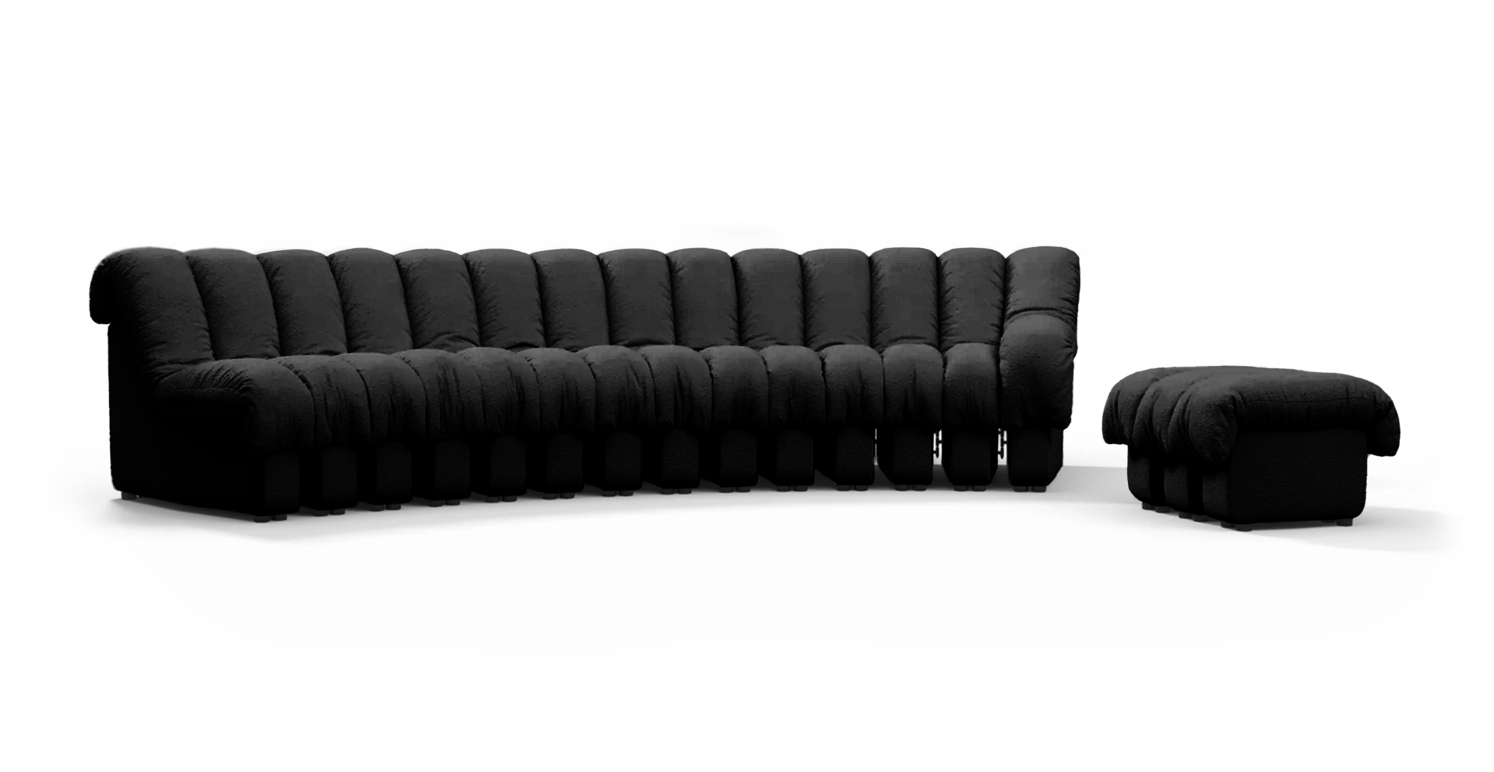 DS 600 Curved Modular Sofa - Configuration A -  Boucle Black Boucle
