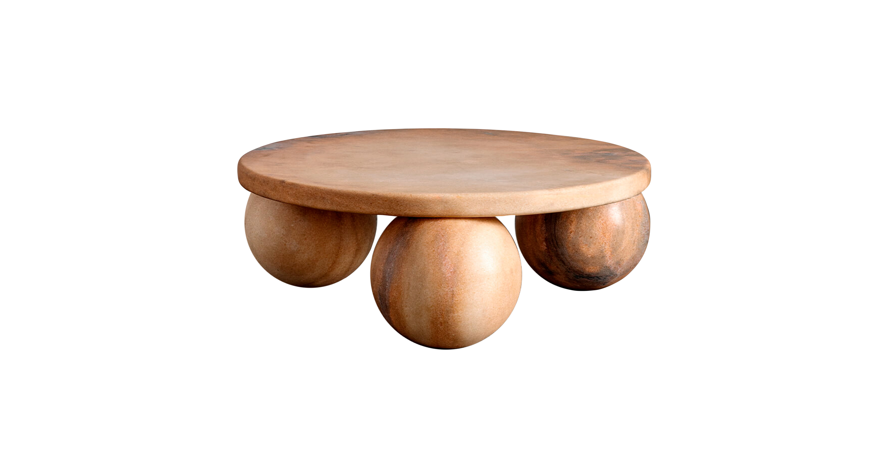 Morrow Round Marble Coffee Table -  Marble Sunset Limestone