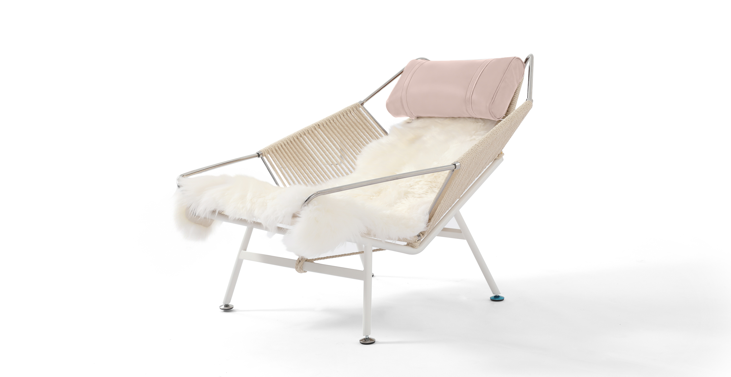 Hans J Wegner Flag Halyard Chair - Leather Pink