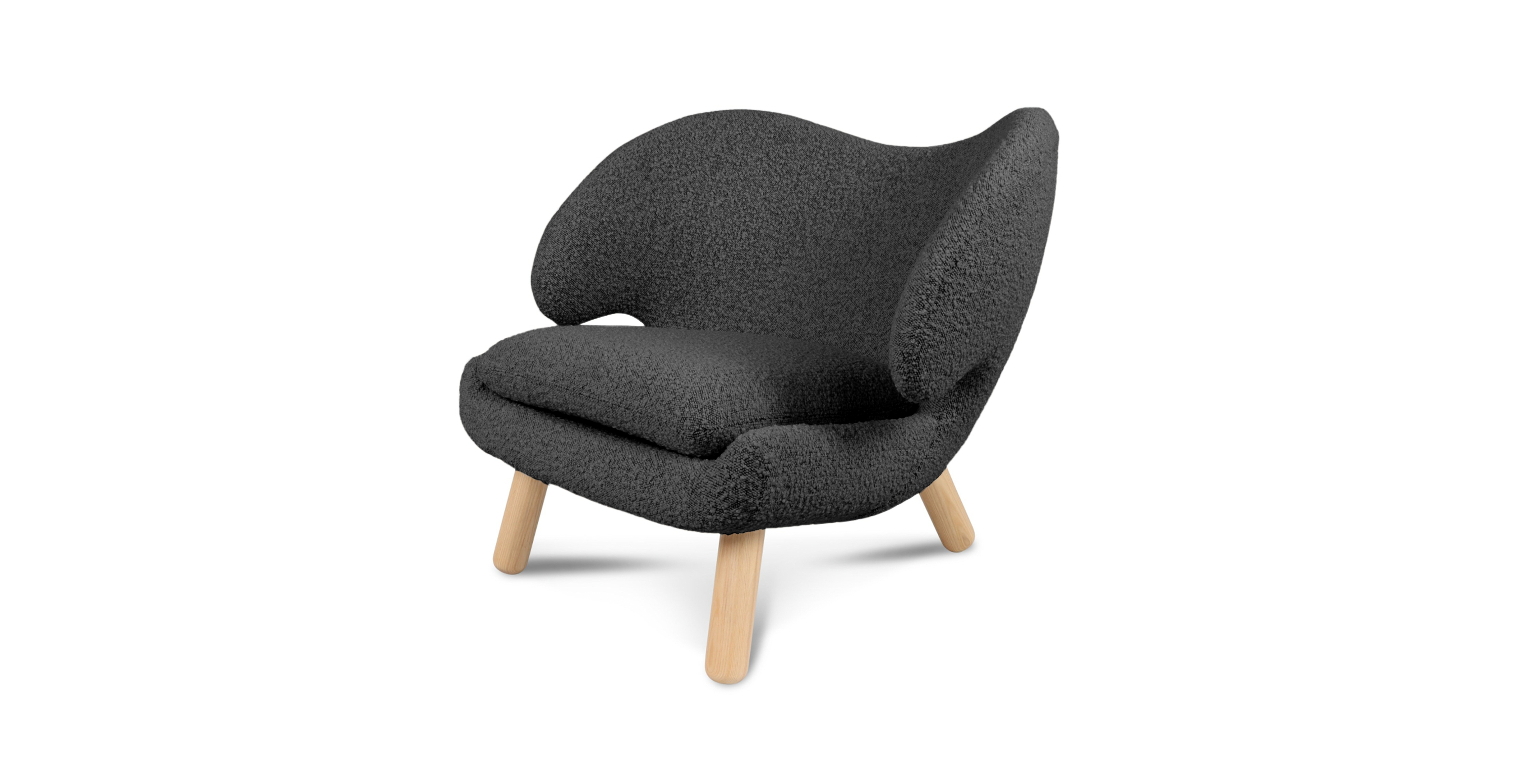 Finn Juhl Pelican Chair - Natural Ash Legs -  Boucle Gray