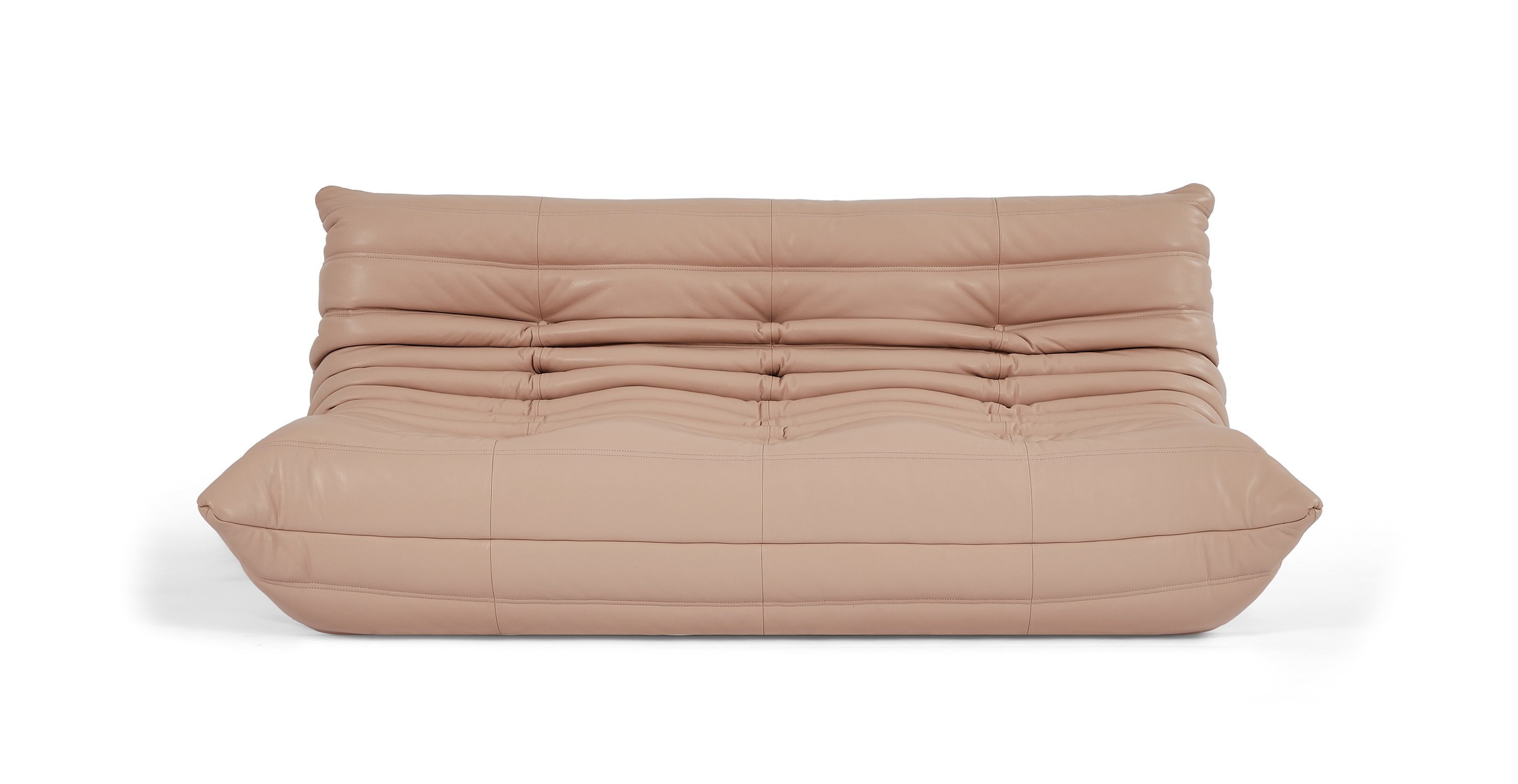 Michel Ducaroy Quayside 3 Seater Premium Leather Sofa - Leather Pink