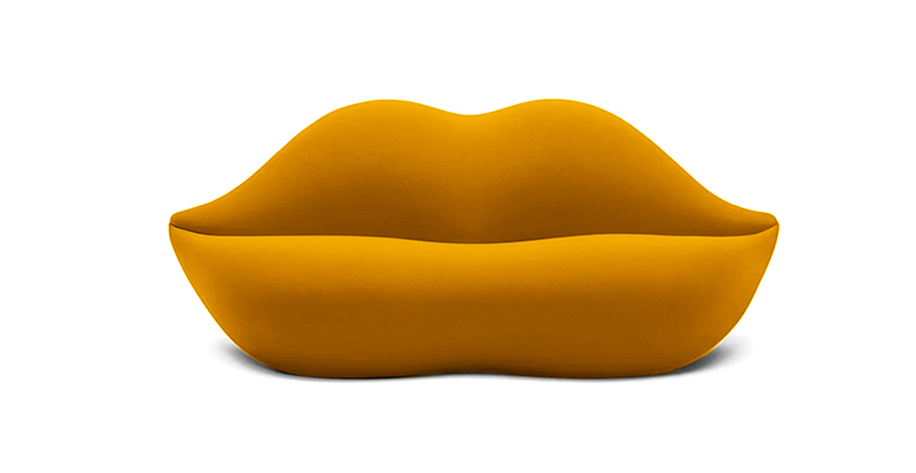 Bocca Lips Pop Art Sofa -  Velvet Mustard Velvet