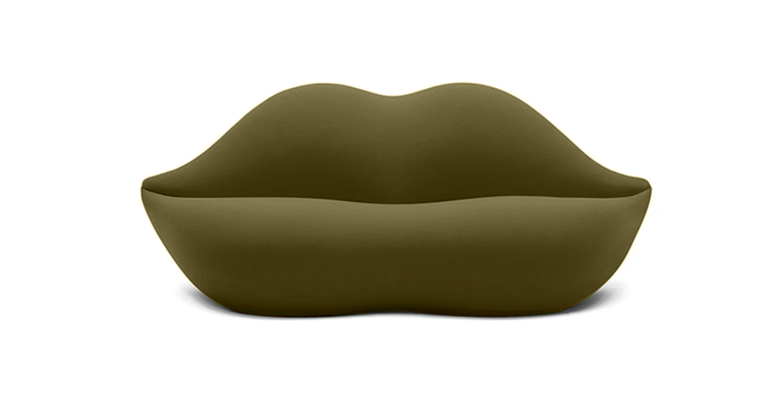 Bocca Lips Pop Art Sofa -  Velvet Army Green Velvet