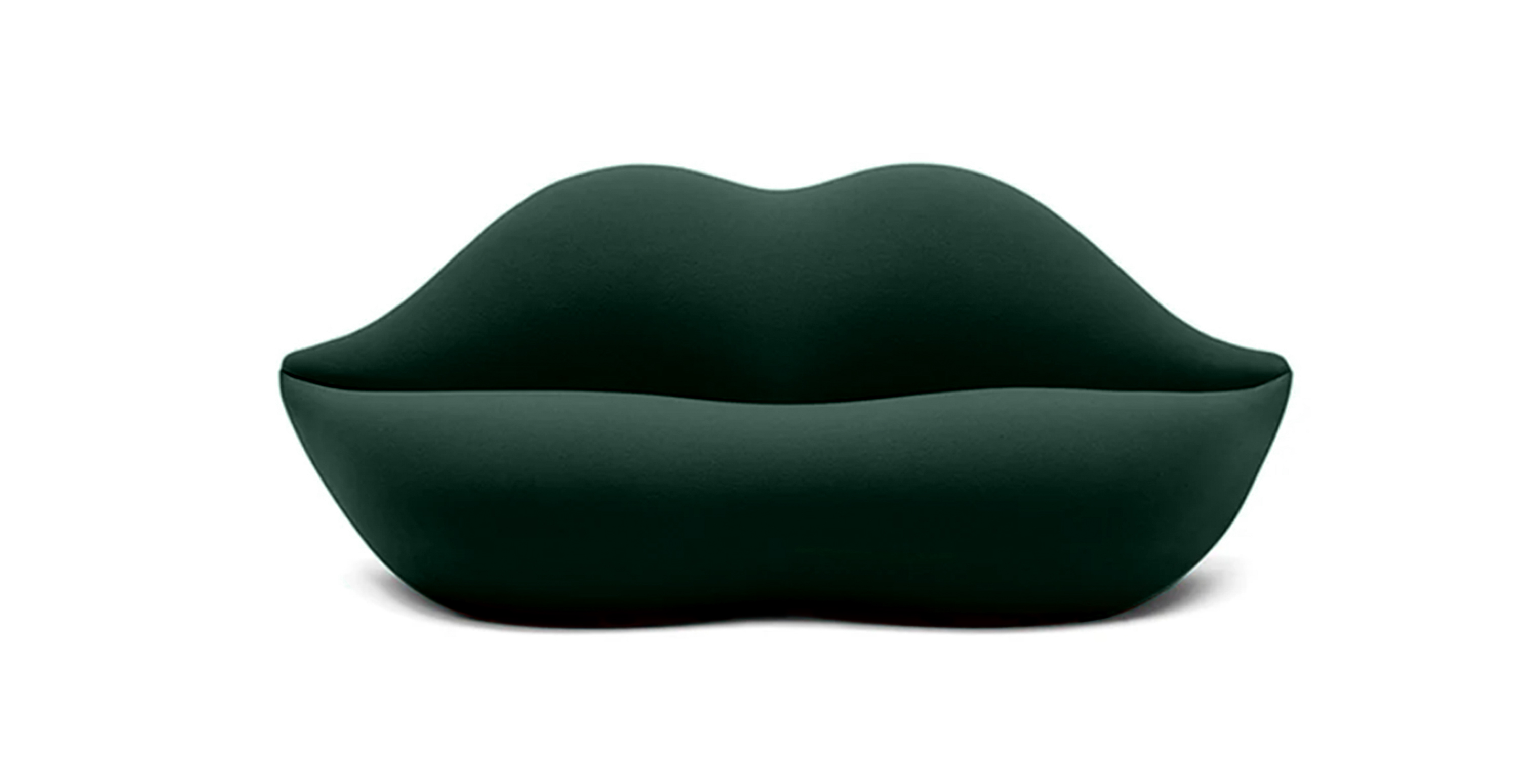 Bocca Lips Pop Art Sofa -  Velvet Dark Green Velvet