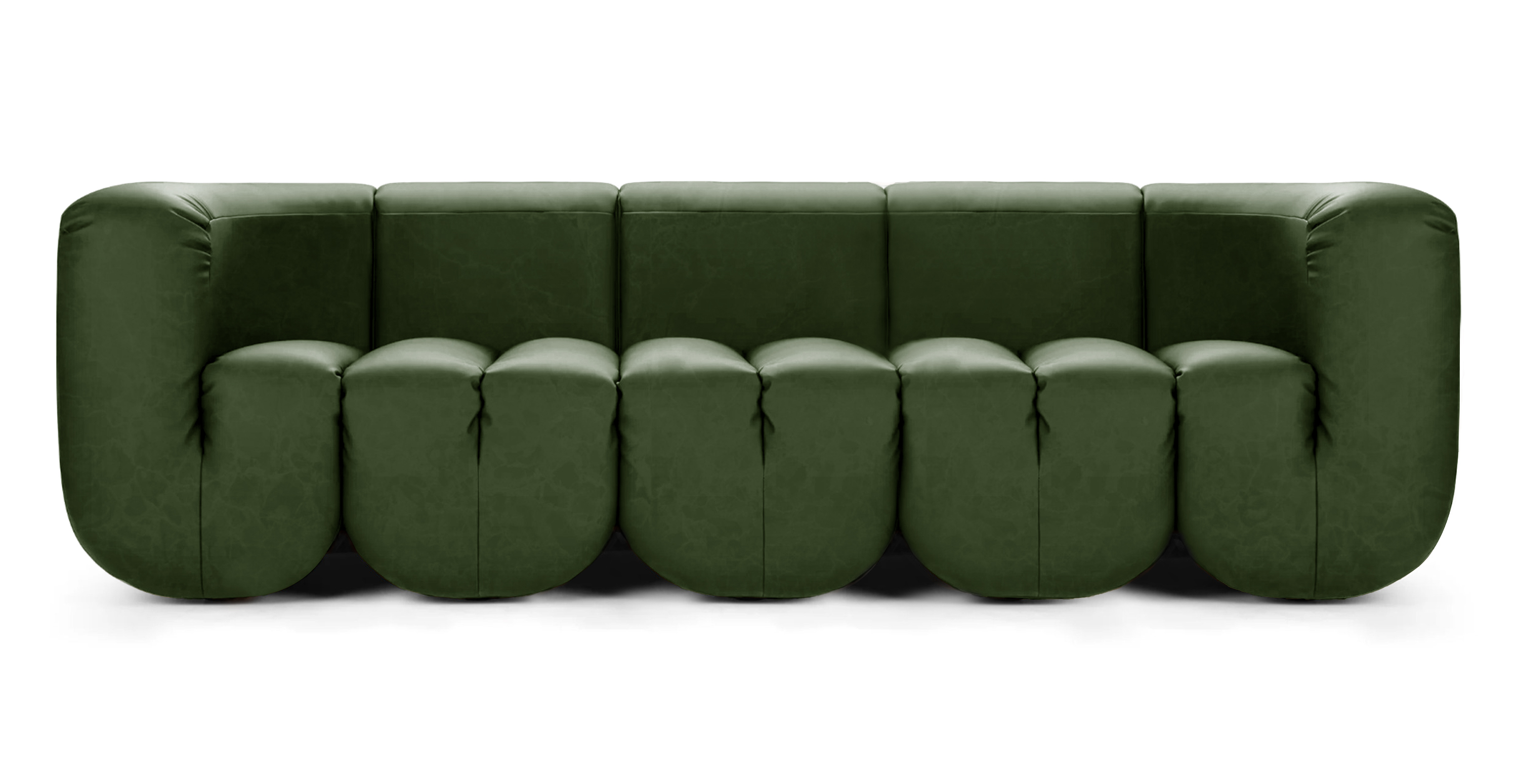 DS 707 Modern 4 Seater Sofa -  Leather Antique Green