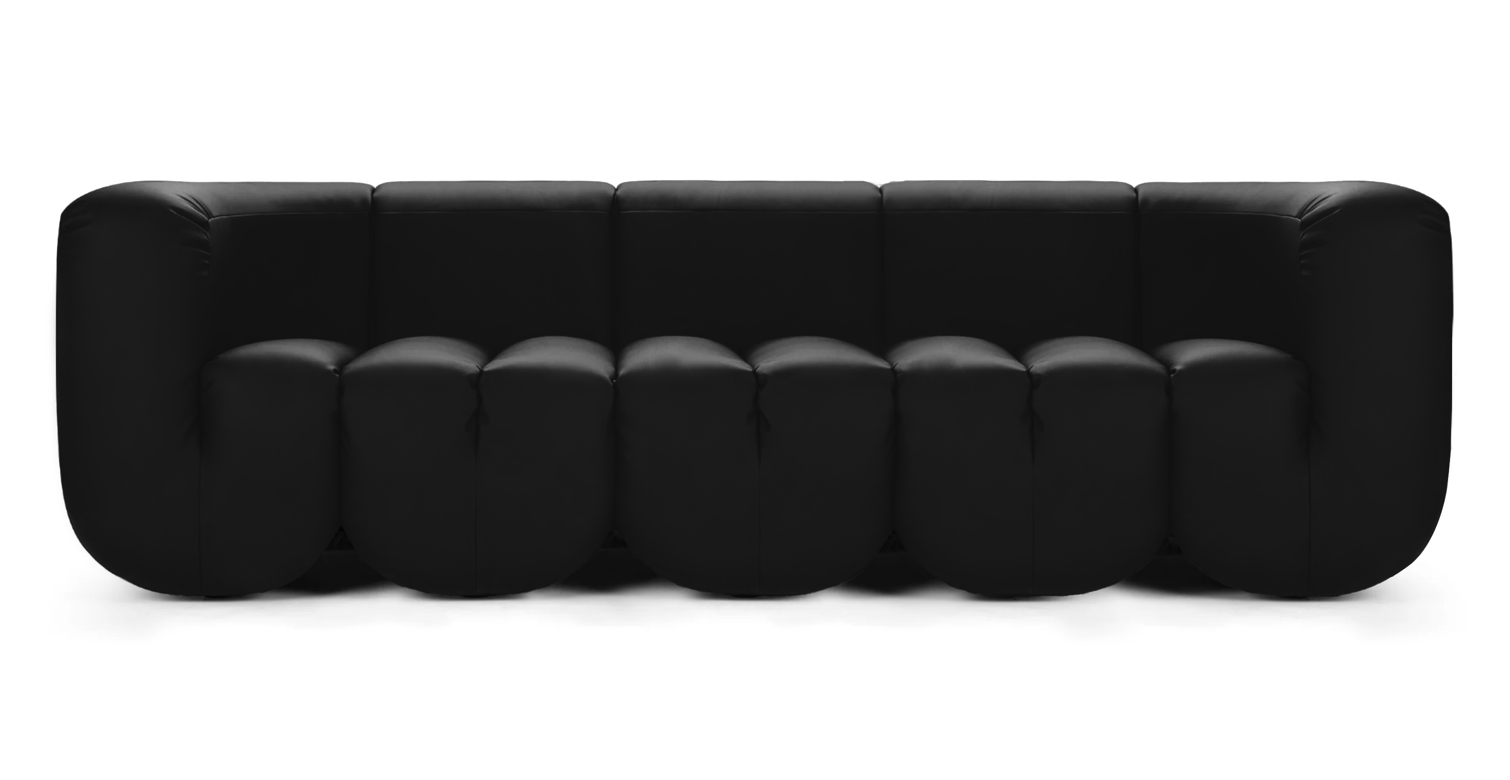 DS 707 Modern 4 Seater Sofa -  Leather Black