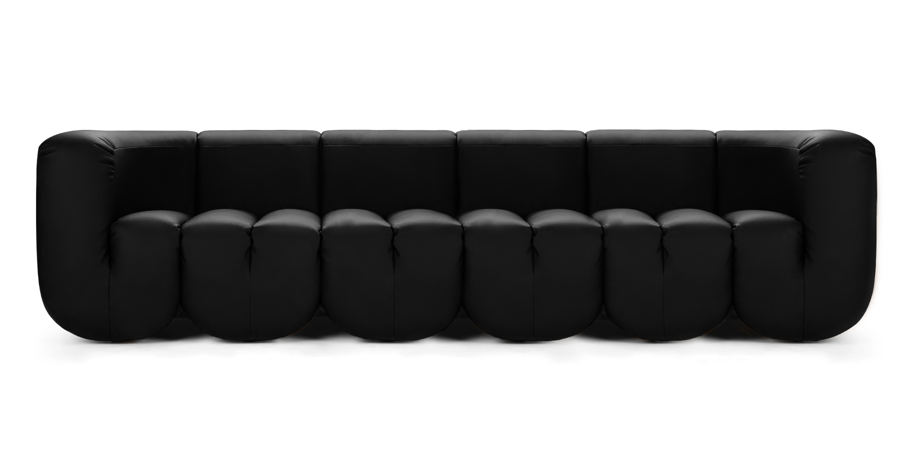 DS 707 Mid Century Modern 5 Seater Sofa -  Leather Black