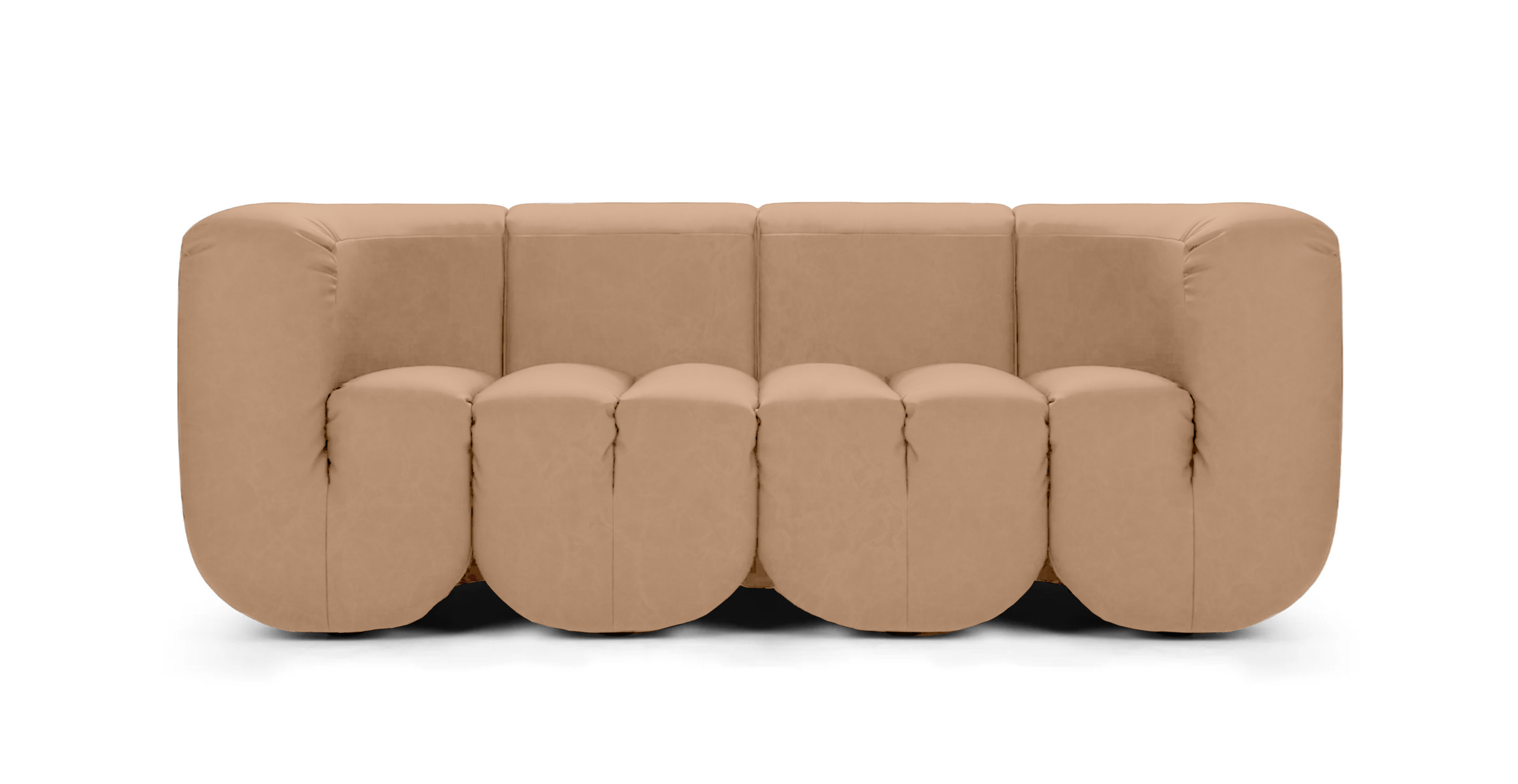 Mid Century DS 707 Modern 3 Seater Sofa - Leather Antique Wheatgrass