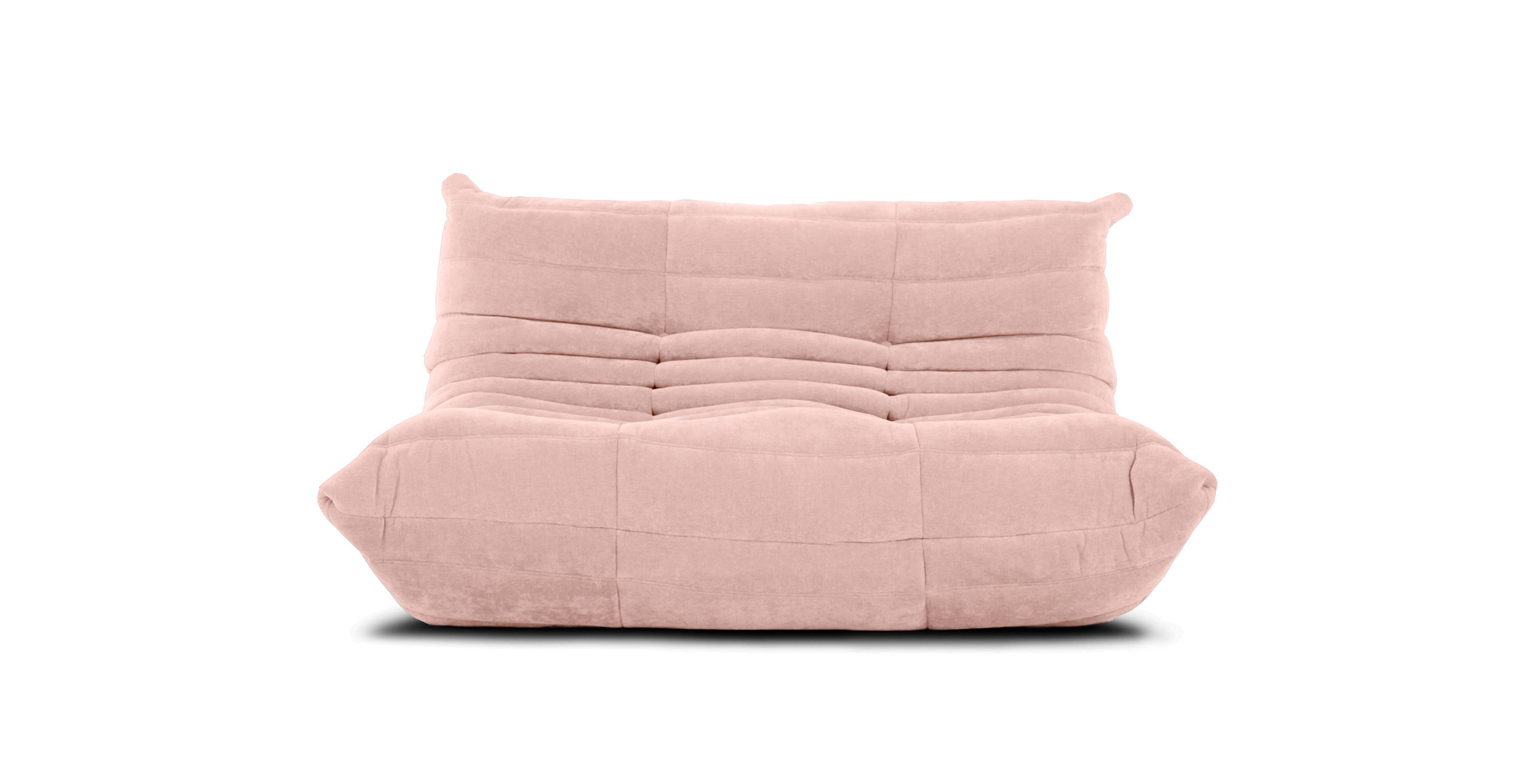 Michel Ducaroy Portside 2 Seater Fabric Loveseat - Chenille Pink