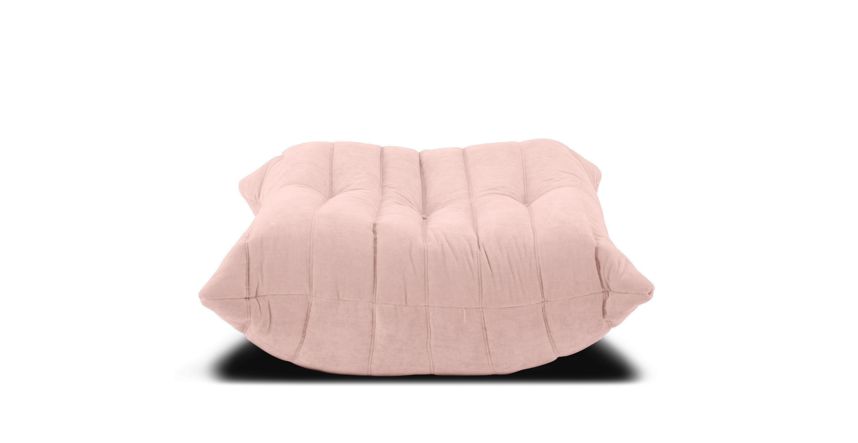 Michel Ducaroy Modern Fabric Ottoman - Chenille Pink