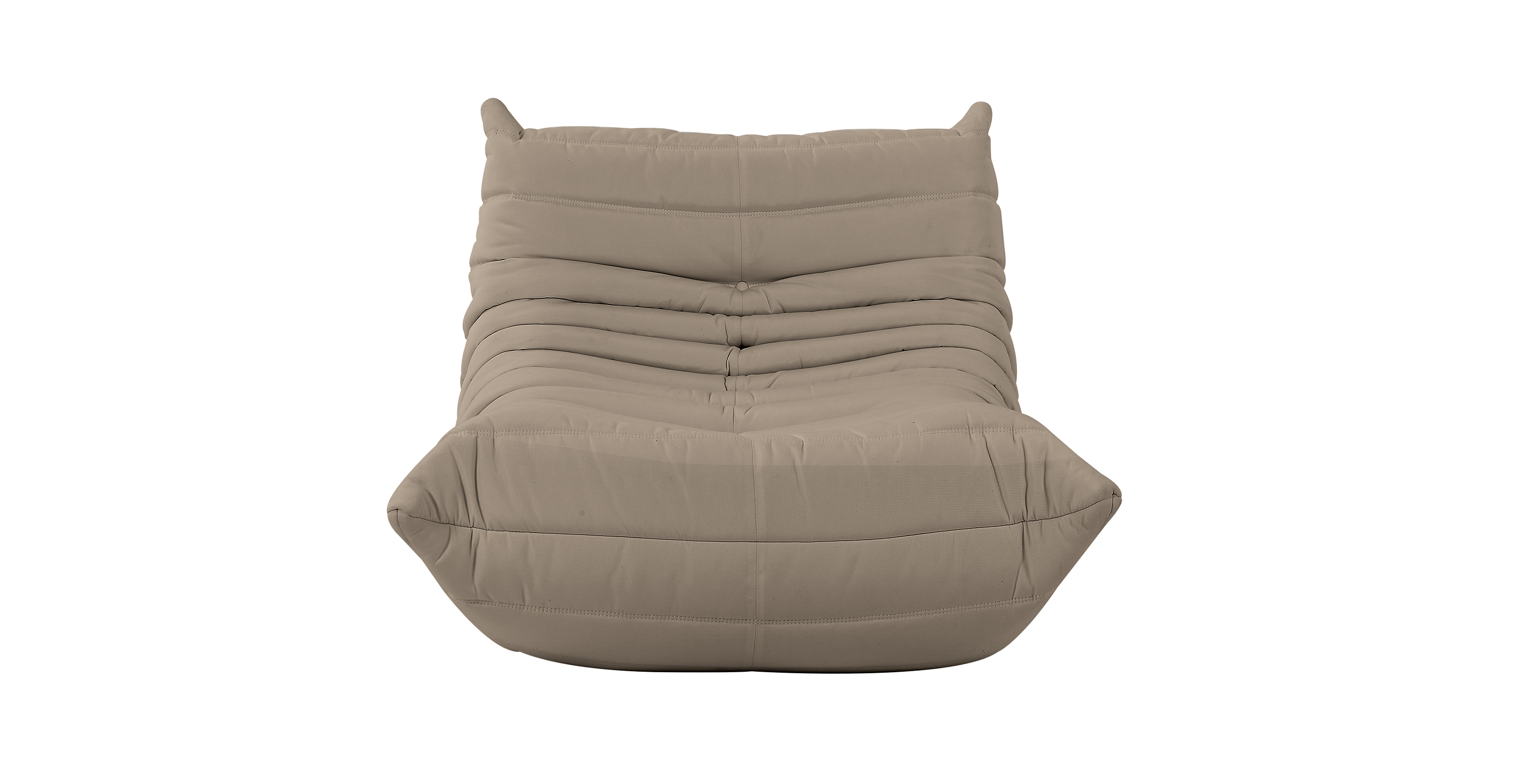 Mid Century Modern Togo Michel Ducaroy Fireside Sunbrella Outdoor Chair - Sunbrella Canvas Heather Beige