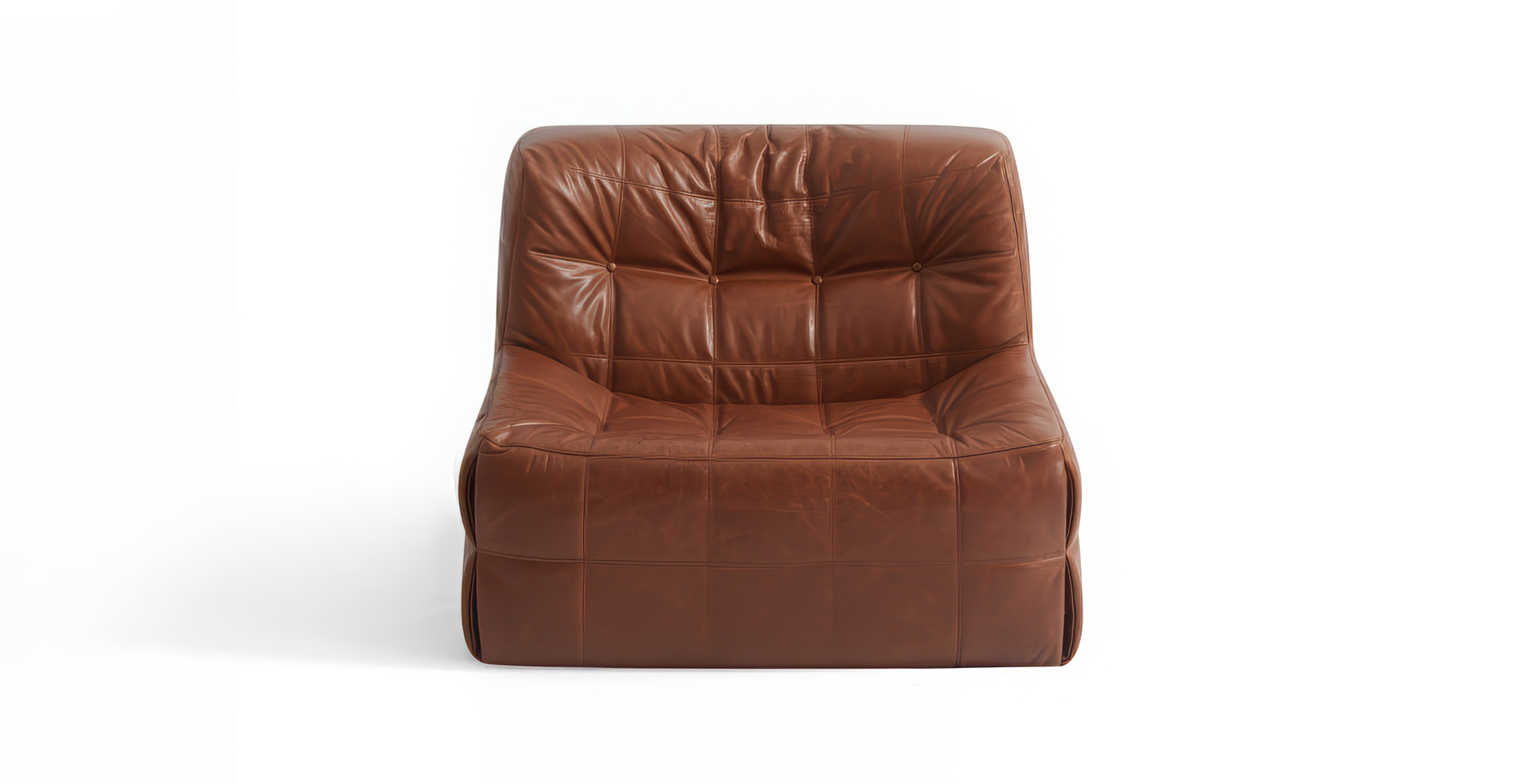 Michel Ducaroy Kashyma Modern Lounge Chair -  Leather Antique Brown