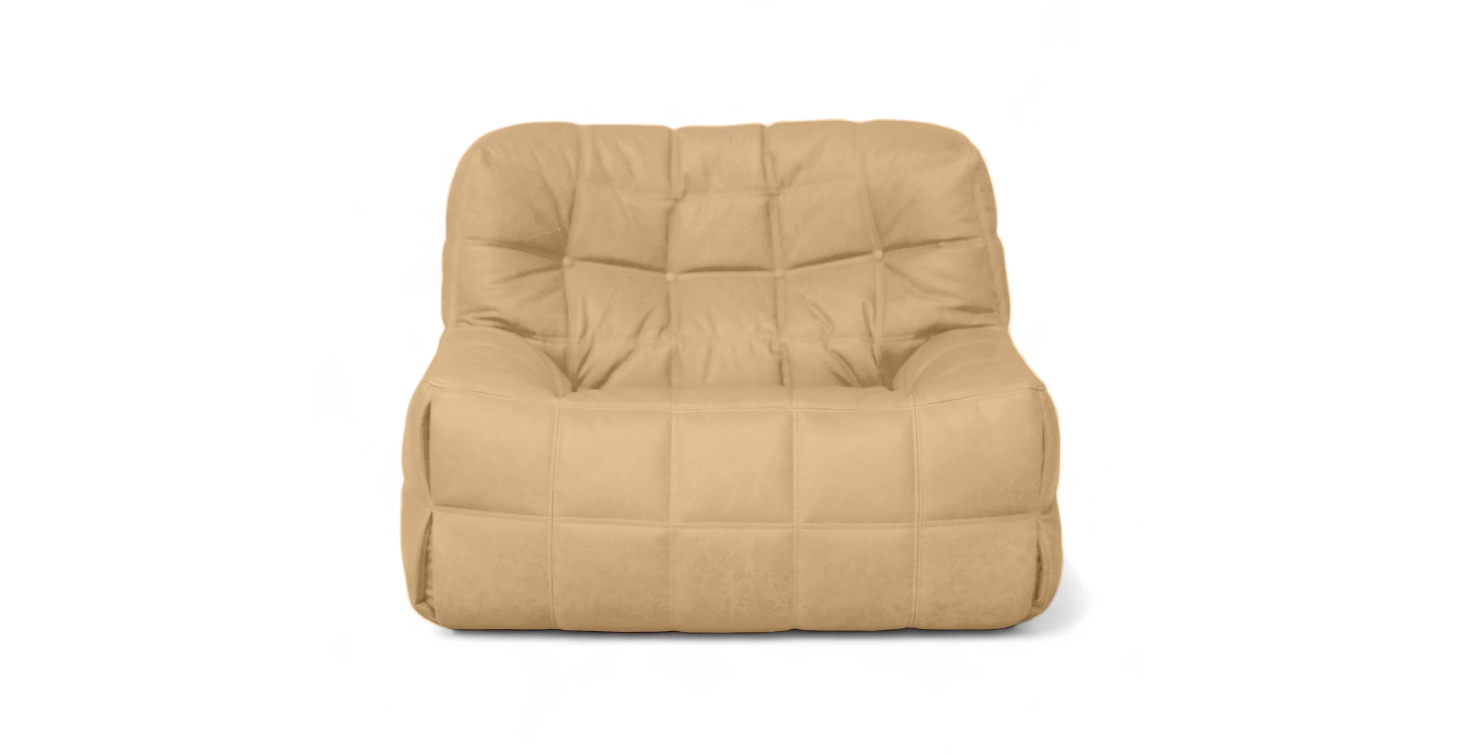 Michel Ducaroy Kashyma Modern Lounge Chair -  Leather Antique Cashew