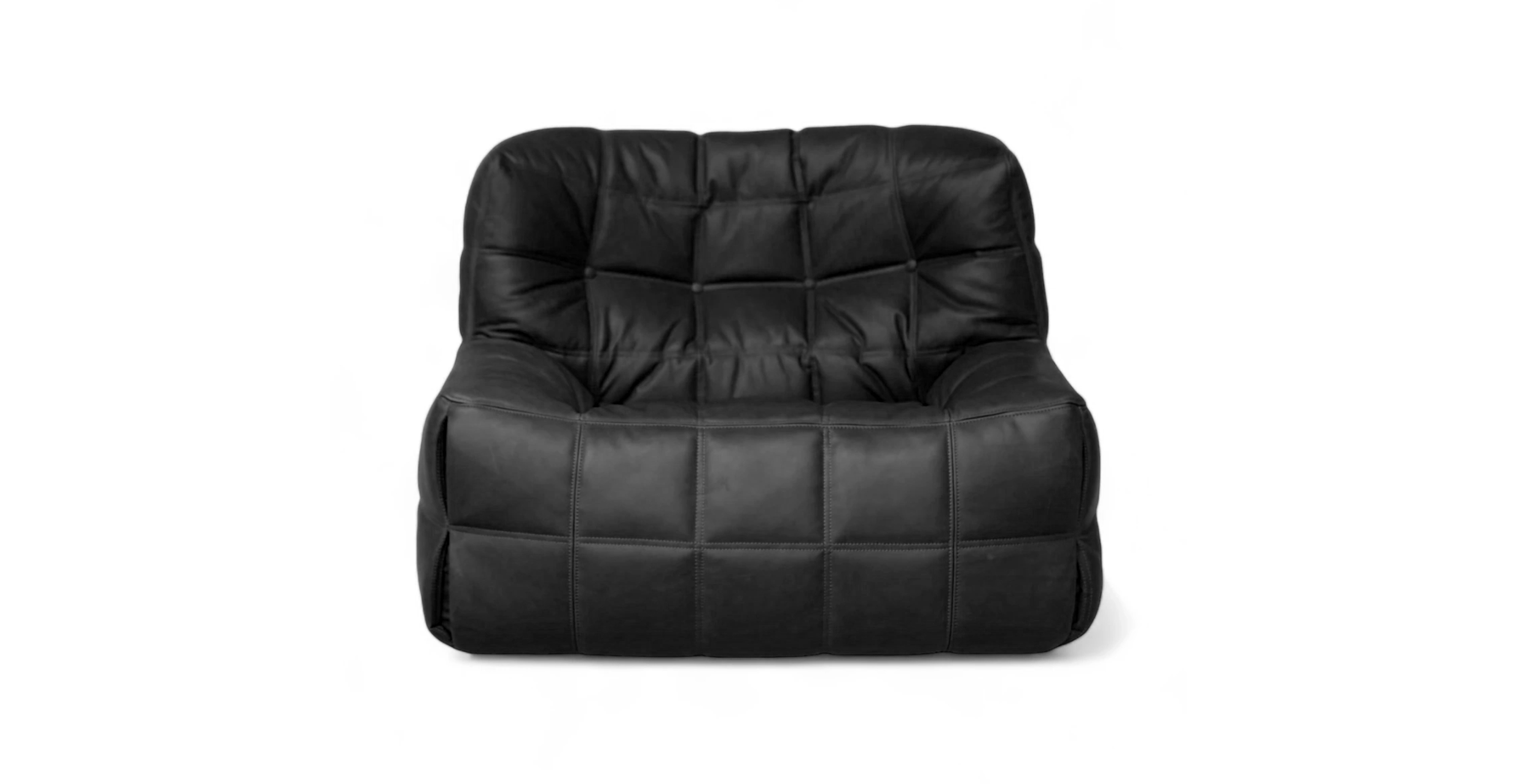 Michel Ducaroy Kashyma Modern Lounge Chair - Leather Black