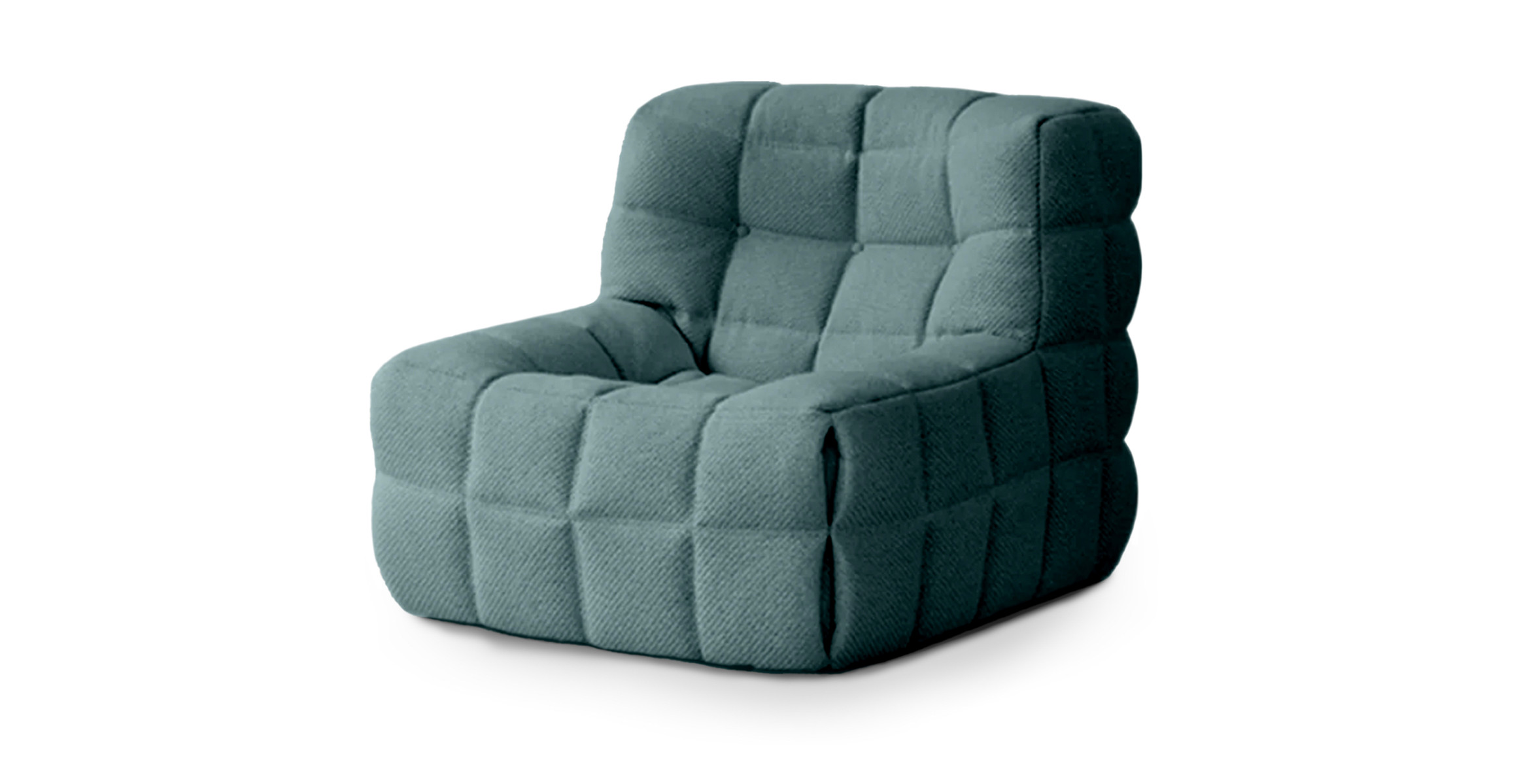 Michel Ducaroy Kashyma Modern Lounge Chair -  Corduroy Green Corduroy