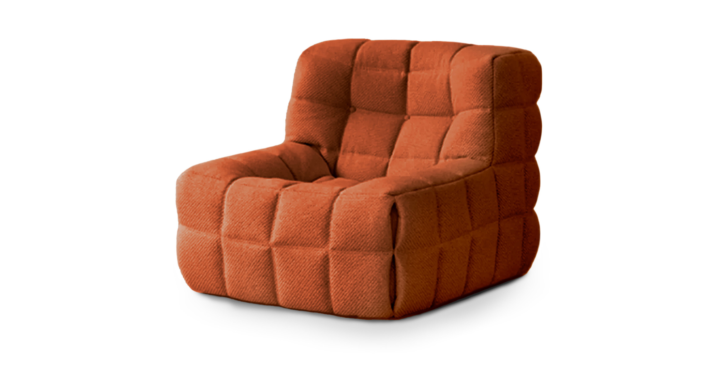 Michel Ducaroy Kashyma Modern Lounge Chair -  Corduroy Orange Corduroy