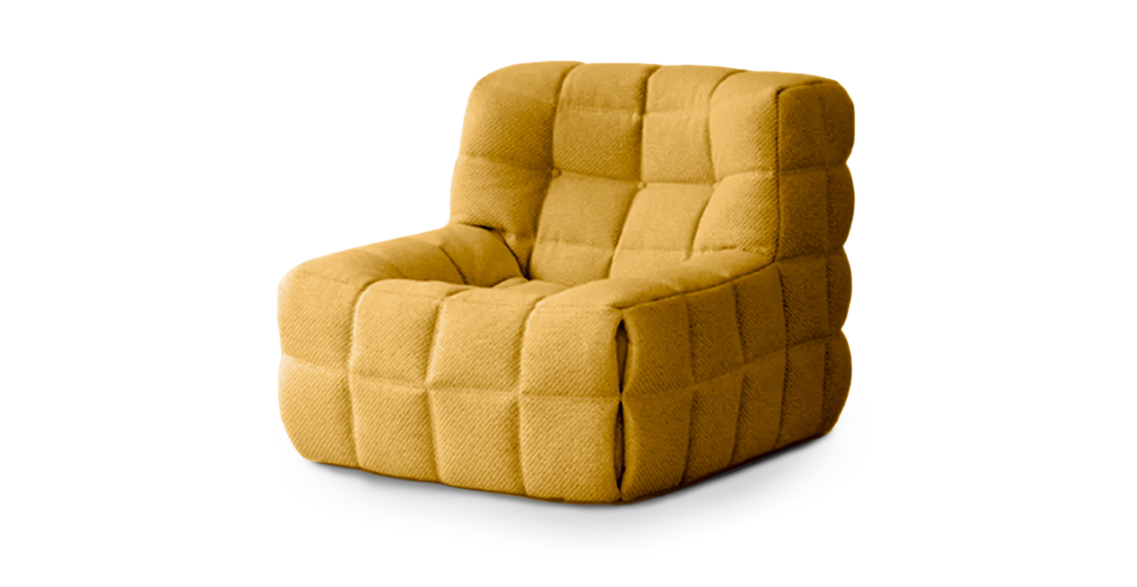 Michel Ducaroy Kashyma Modern Lounge Chair -  Mid Century Mustard Corduroy