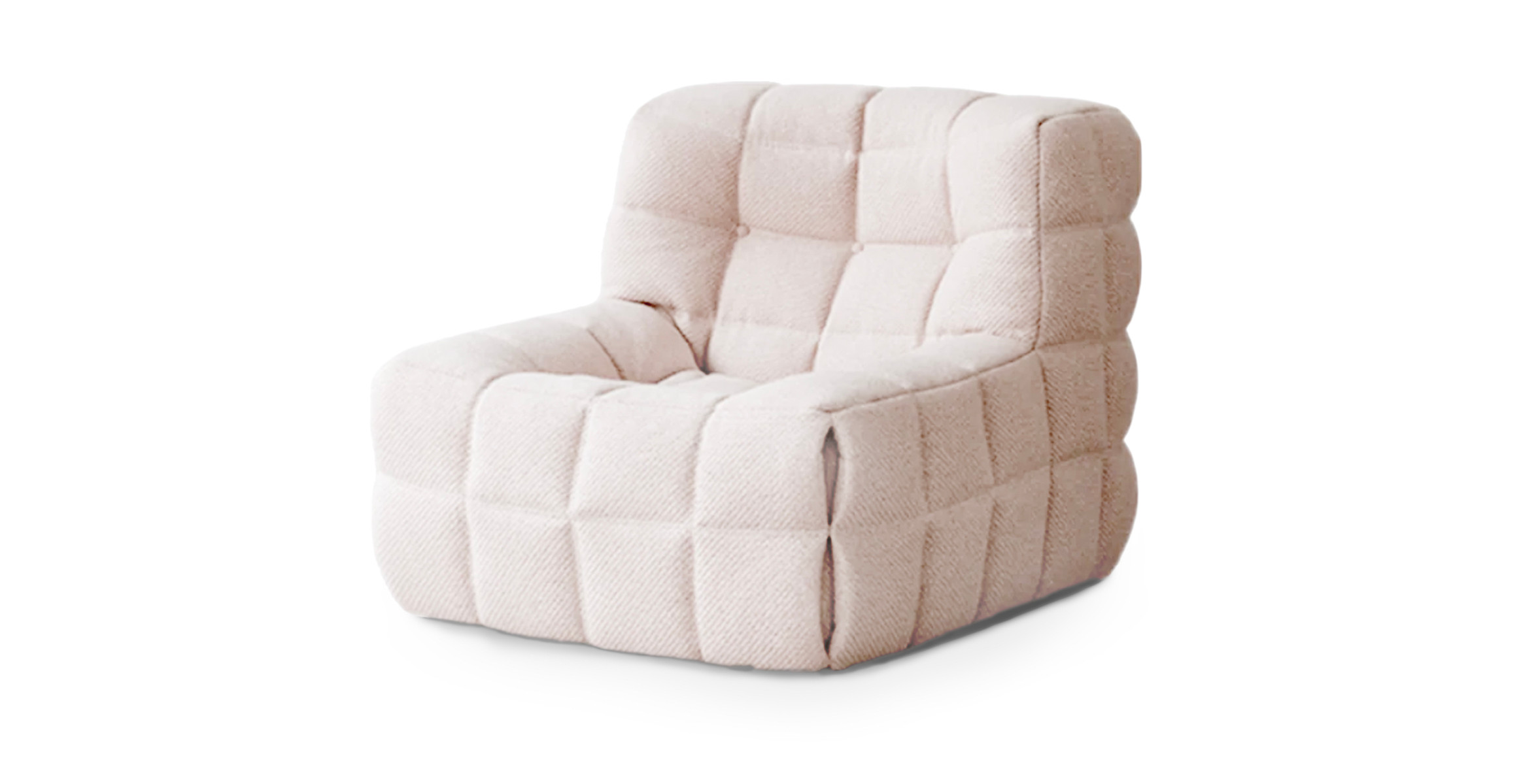 Michel Ducaroy Kashyma Modern Lounge Chair -  Corduroy Beige Corduroy