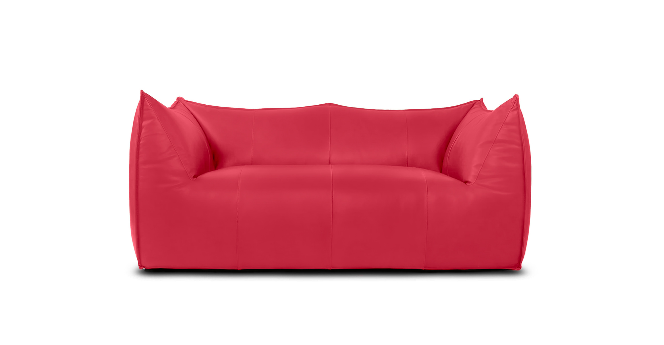Mario Bellini Leandro Modern Loveseat -  Bambole Leather Red Italian