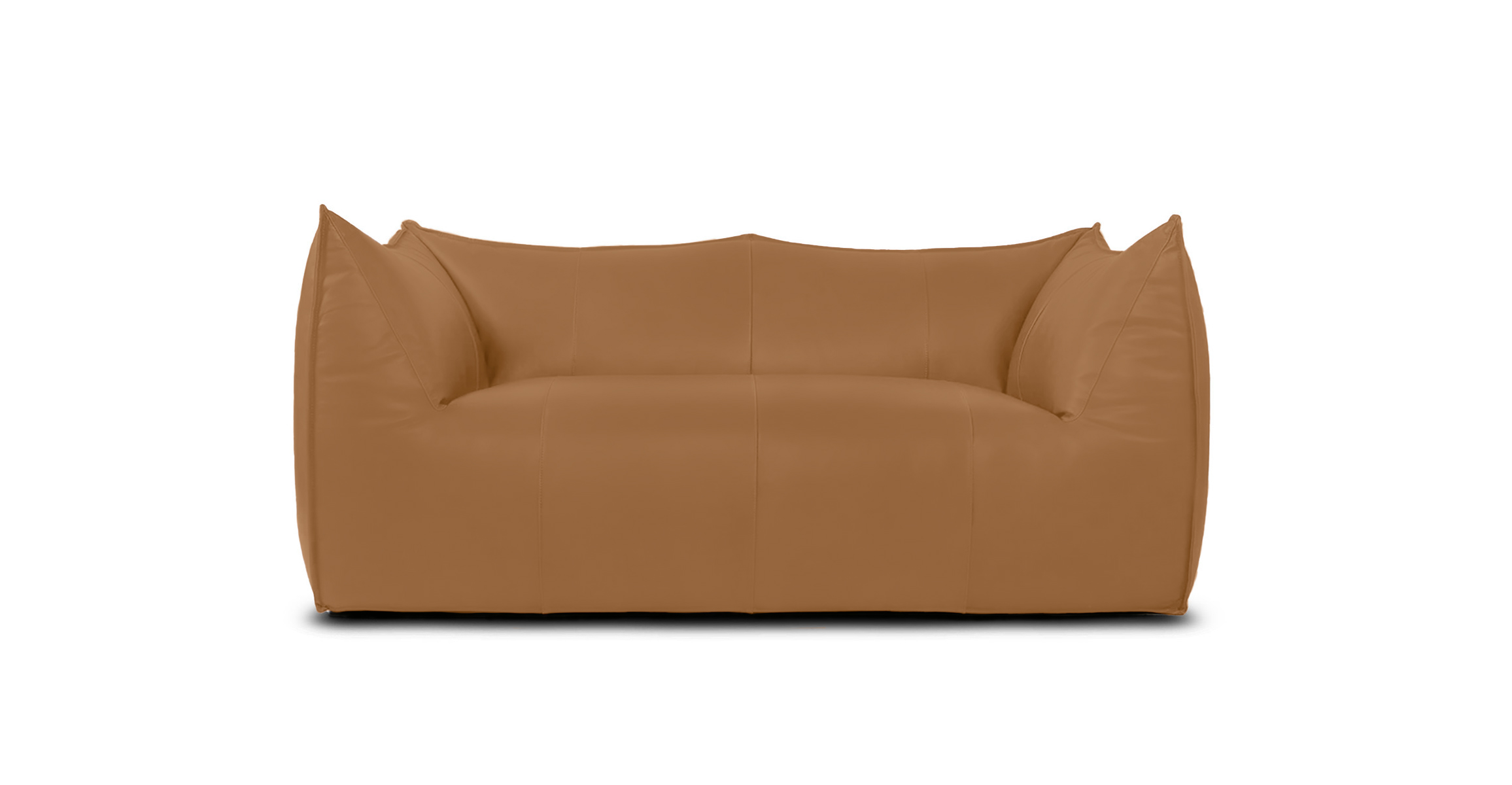 Mario Bellini Leandro Modern Loveseat -  Leather Tan Italian