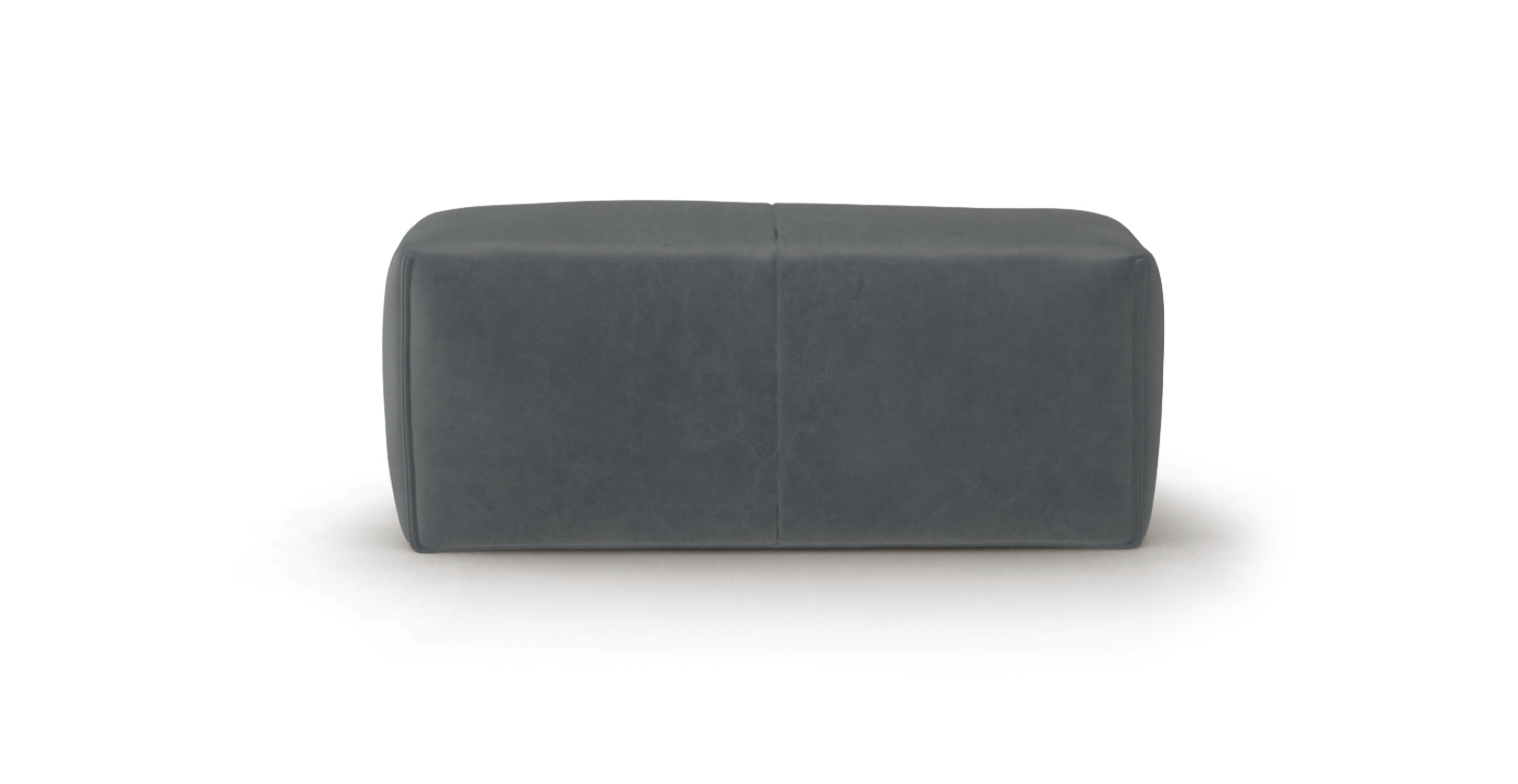 Mario Bellini Leandro Ottoman -  Leather Antique Granite