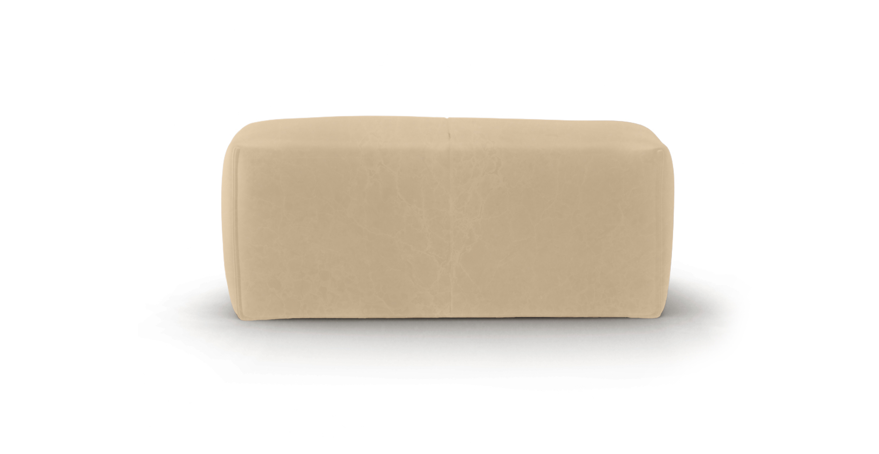 Mario Bellini Leandro Ottoman -  Leather Antique Wheatgrass