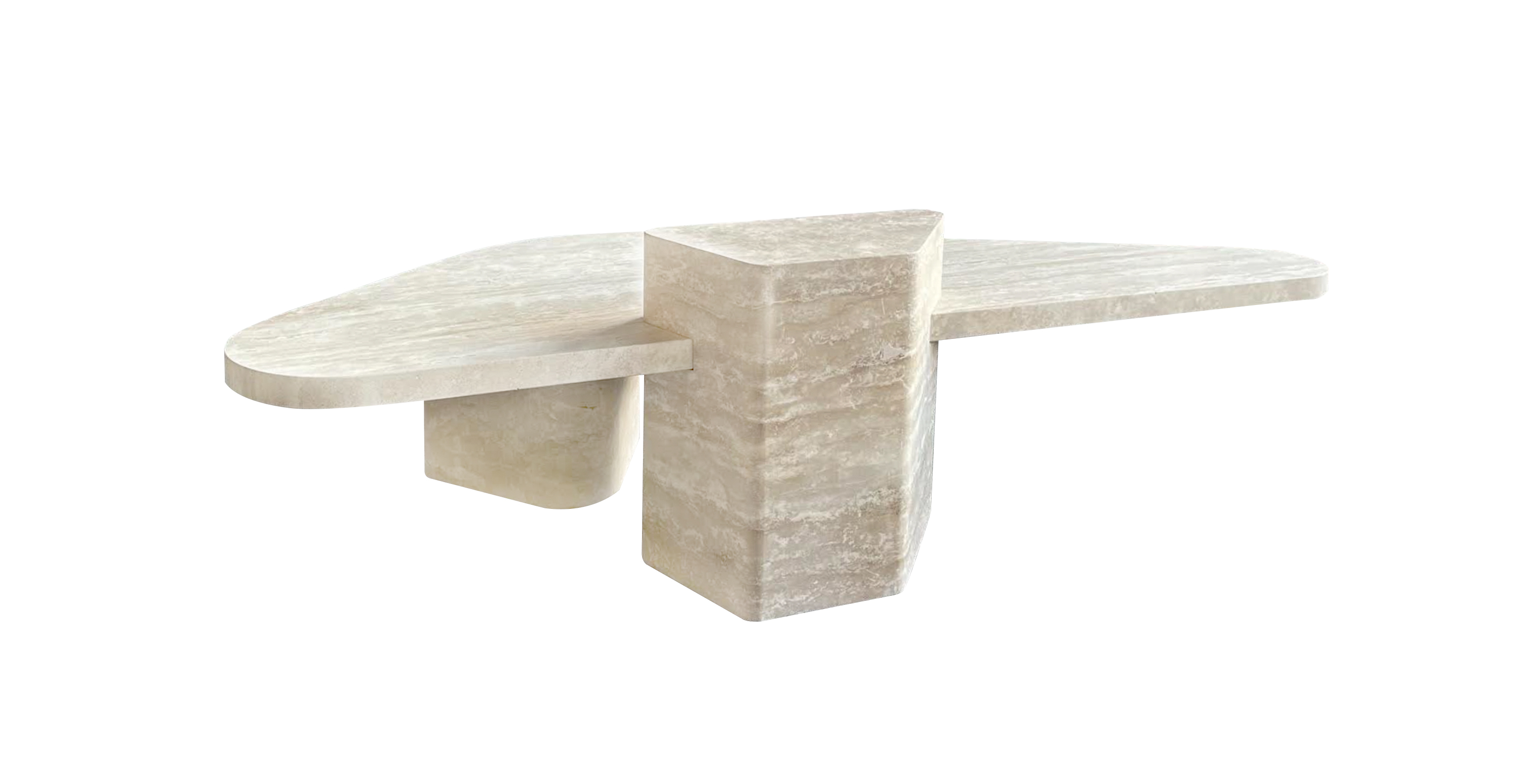 Roman Travertine Puzzle Coffee Table -  Marble Beige Travertine