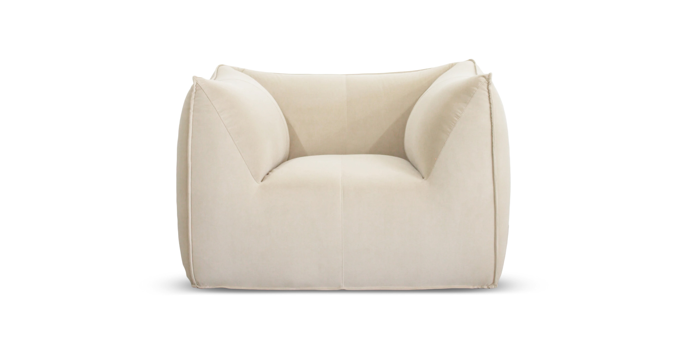 Mario Bellini Leandro Modern Chair -  Velvet Ivory Velvet