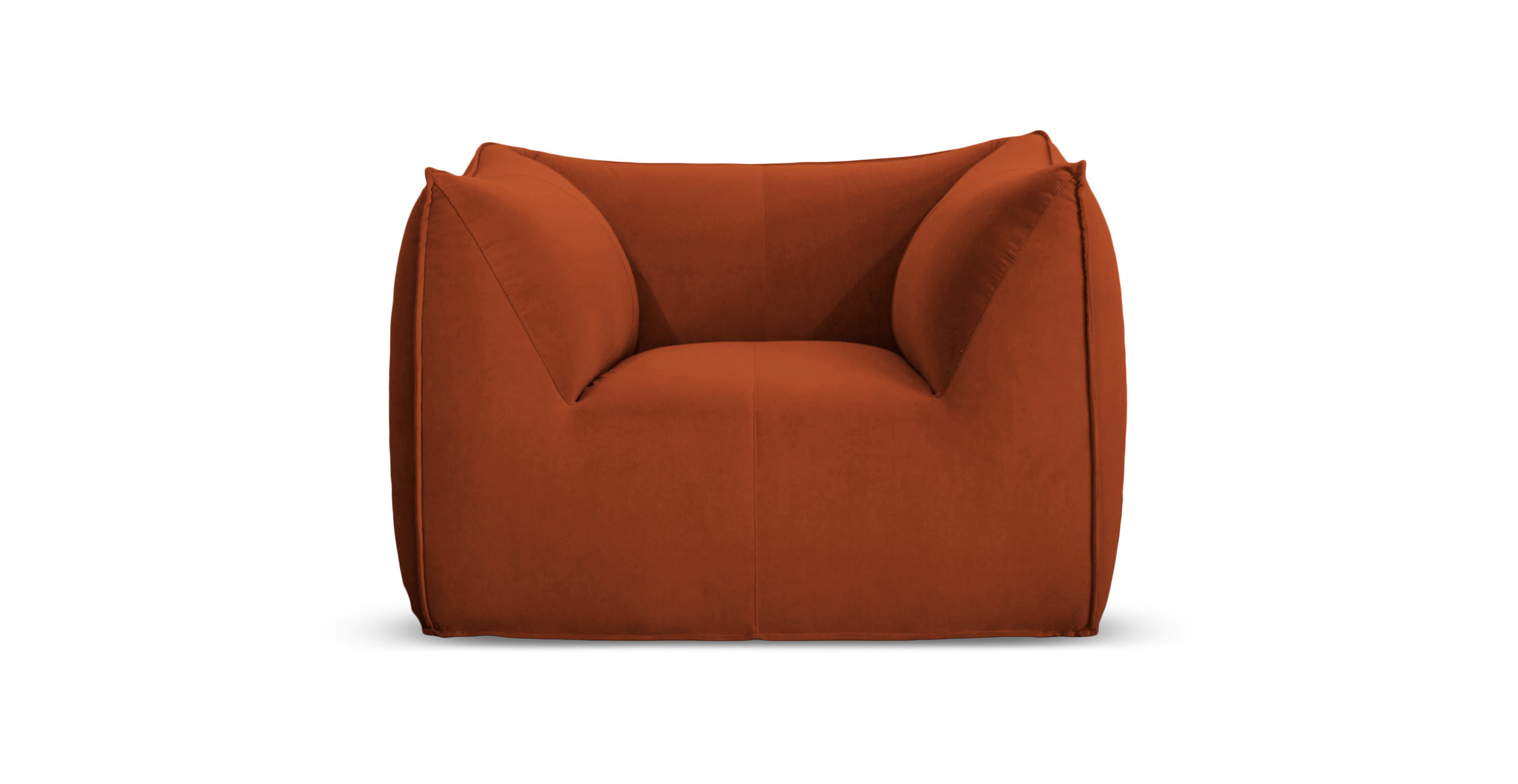 Mario Bellini Leandro Modern Chair - Velvet Rust Orange Velvet