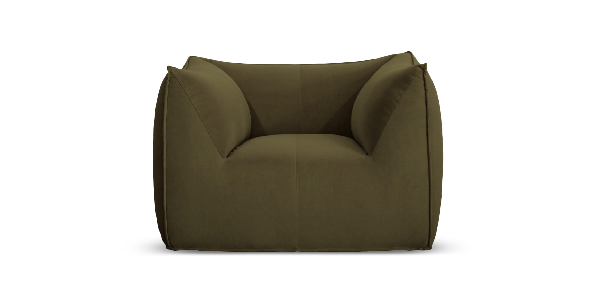 Mario Bellini Leandro Modern Chair - Velvet Army Green Velvet