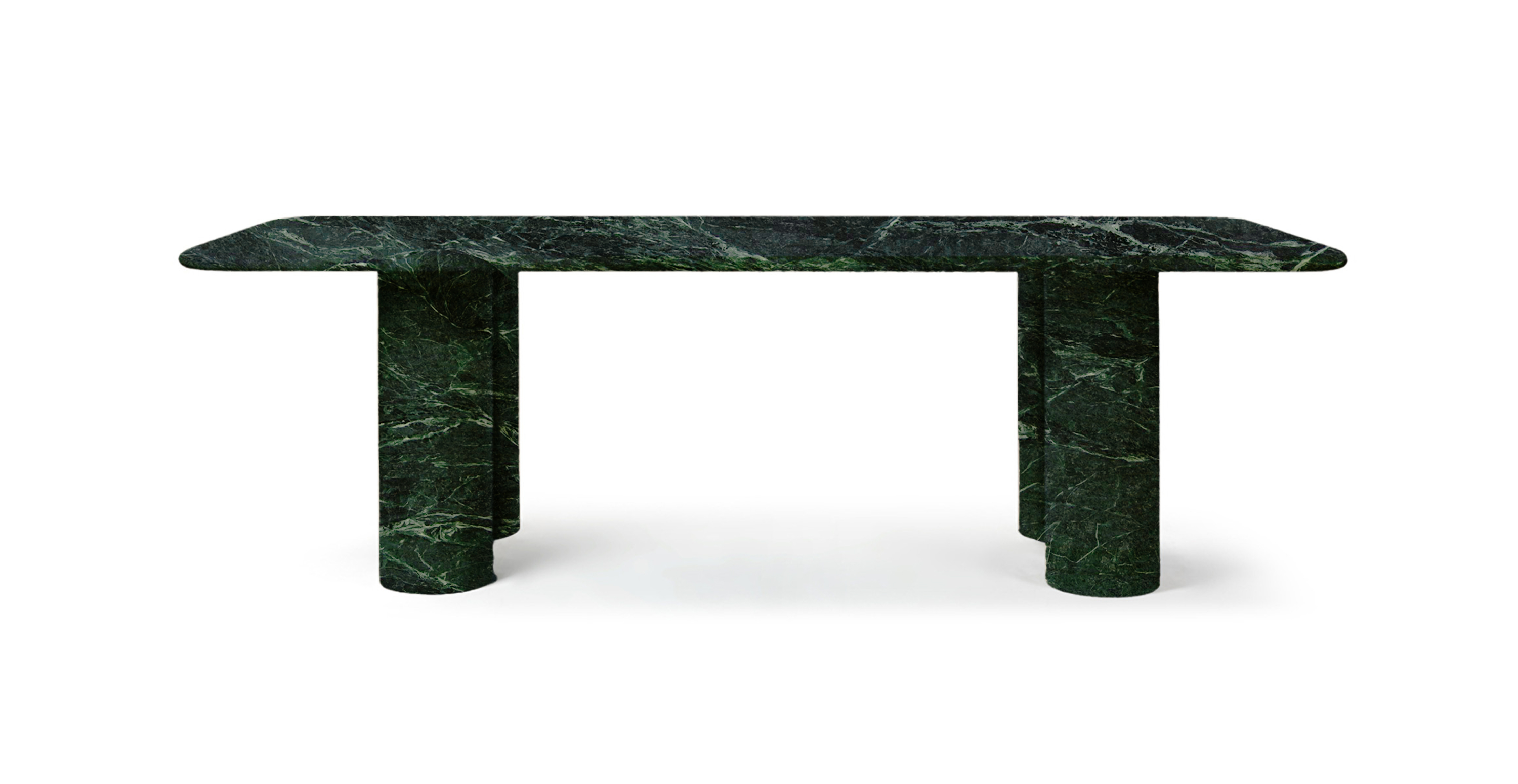 Colonna Rectangle Travertine Dining Table -  Marble Green Marble