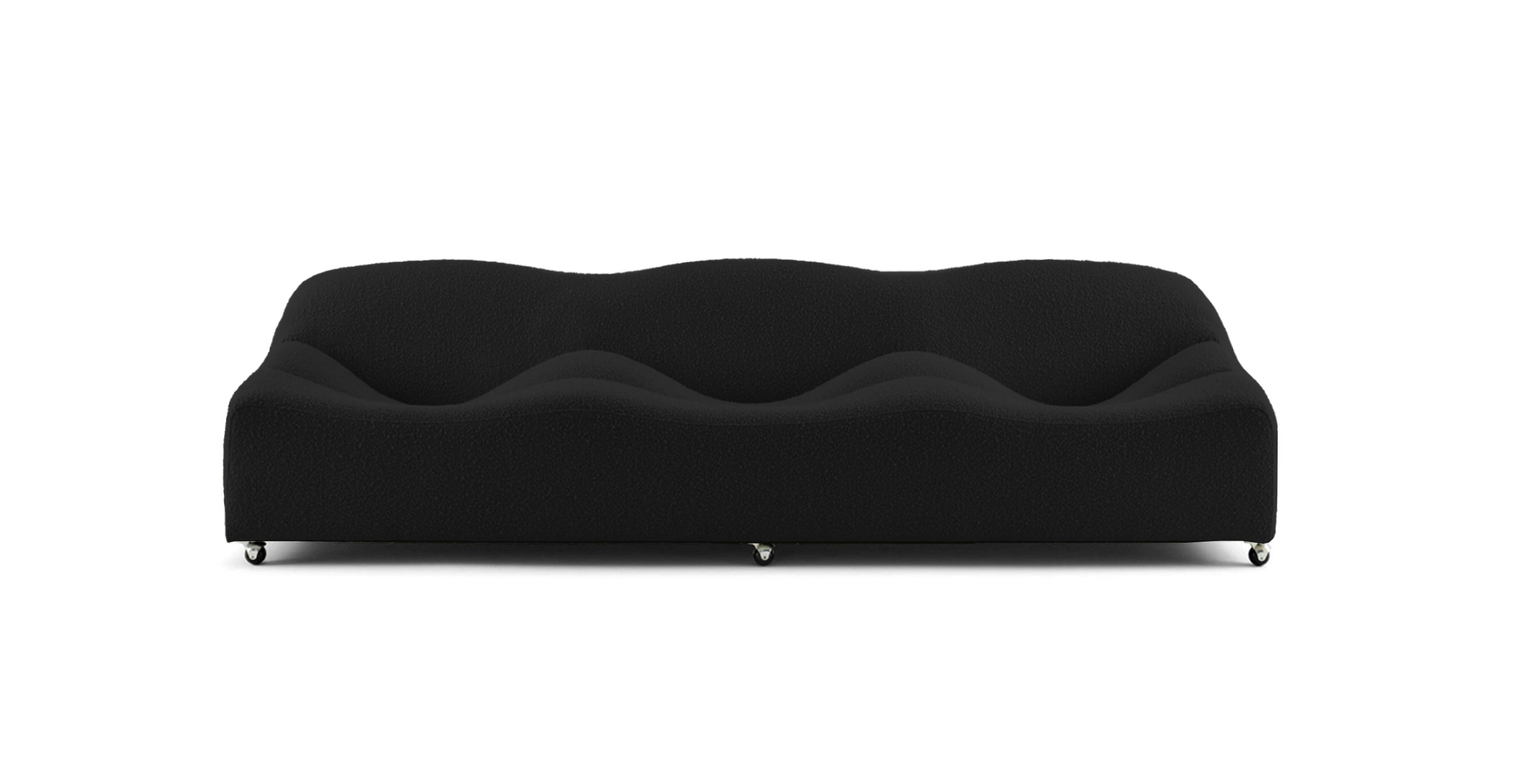 ABCD Mid Century Modern Sofa -  Boucle Black Boucle